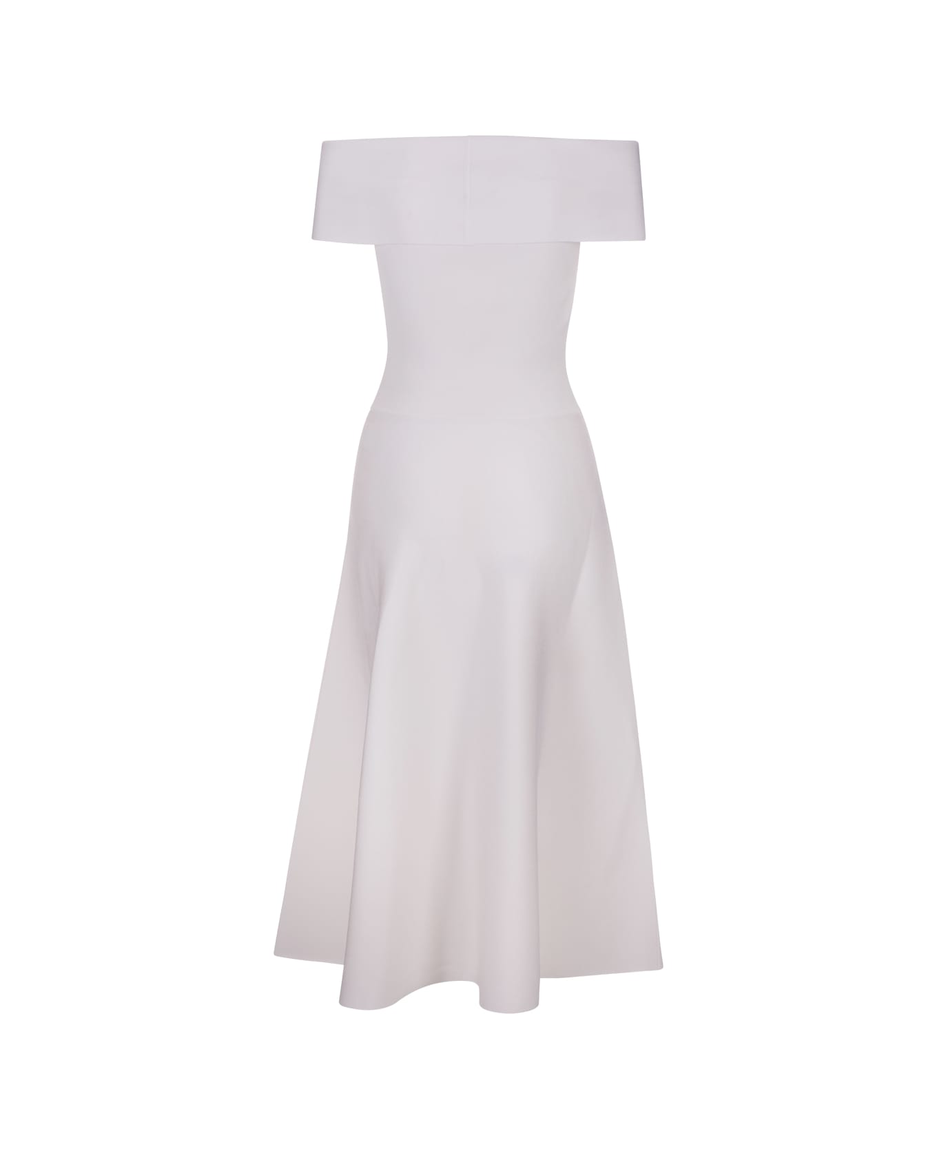 Fabiana Filippi Knitted Dress With Off-shoulders - White