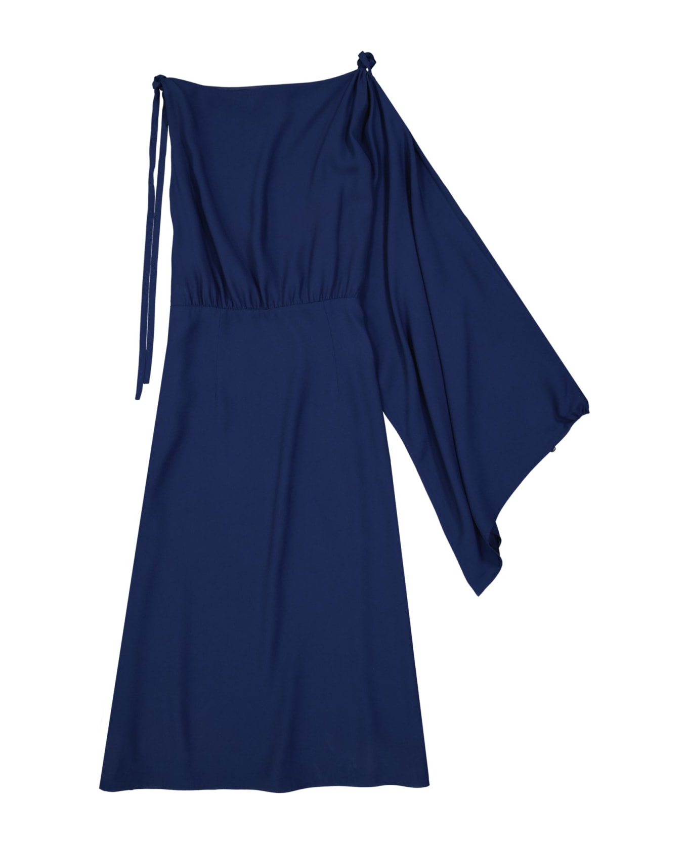 Prada Flared One Sleeve Midi Dress - Blue