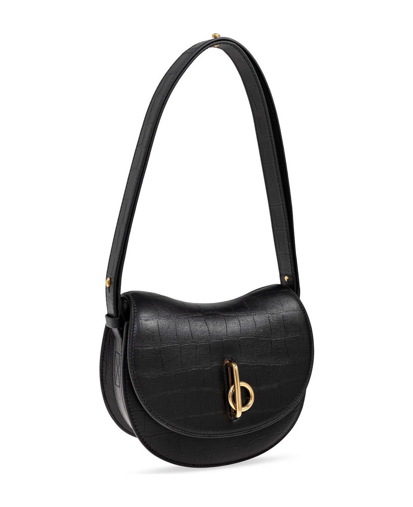 Burberry Small Rocking Horse Embossed Shoulder Bag - Black