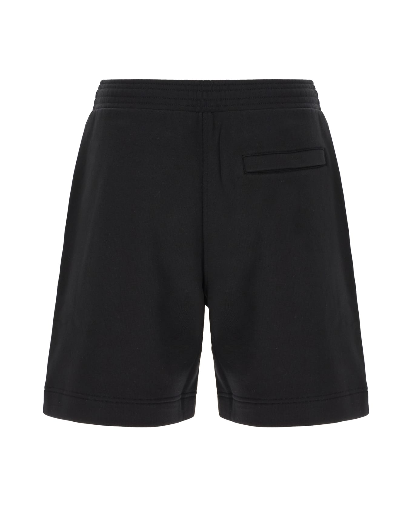 Black Cotton Bermuda Shorts - Thumbnail 3