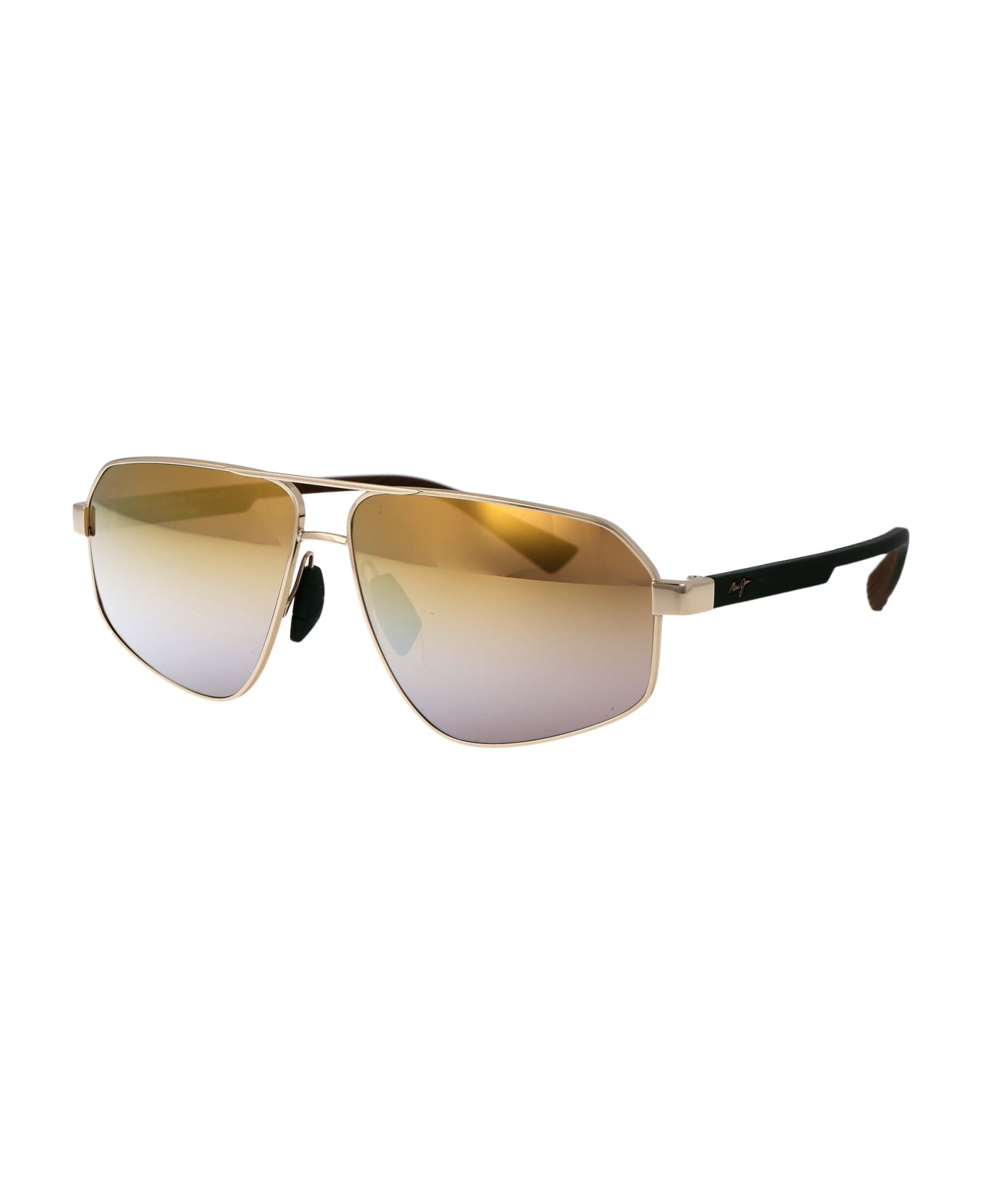 Maui Jim Keawawa Sunglasses - 16 GOLD/SILVER KEWAWA SHINY GOLD W/GREEN