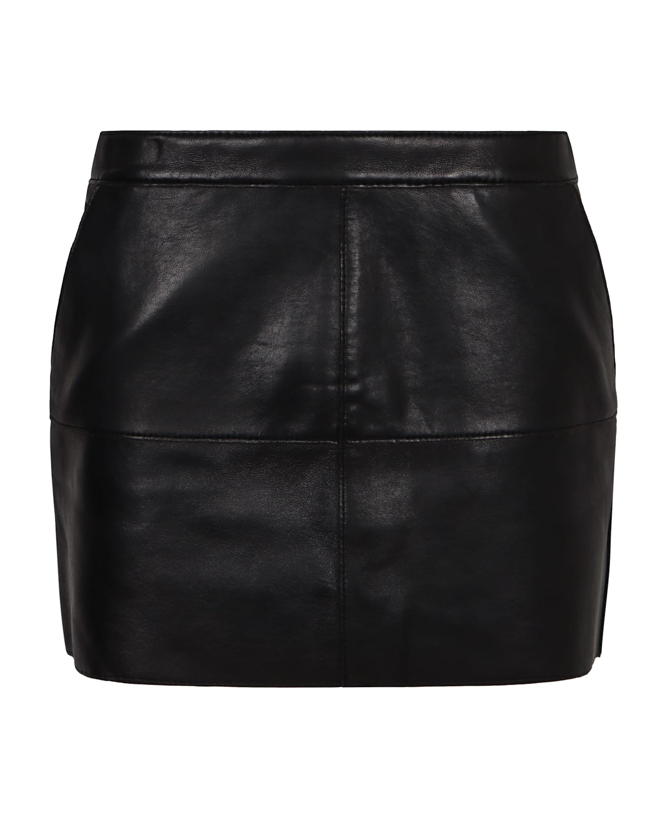 Parosh Mini Skirt In Leather - black