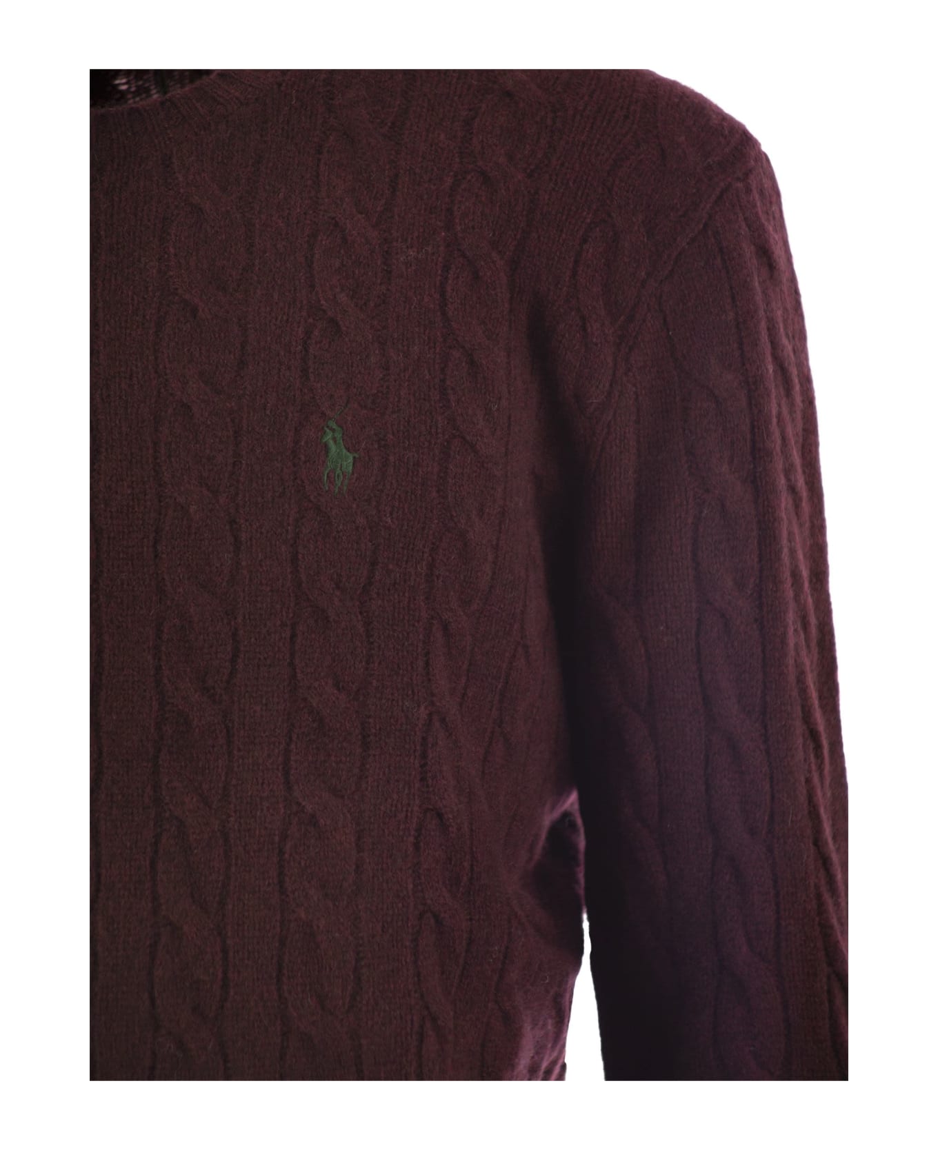 Polo Ralph Lauren Wool And Cashmere Cable-knit Sweater - Burgundy