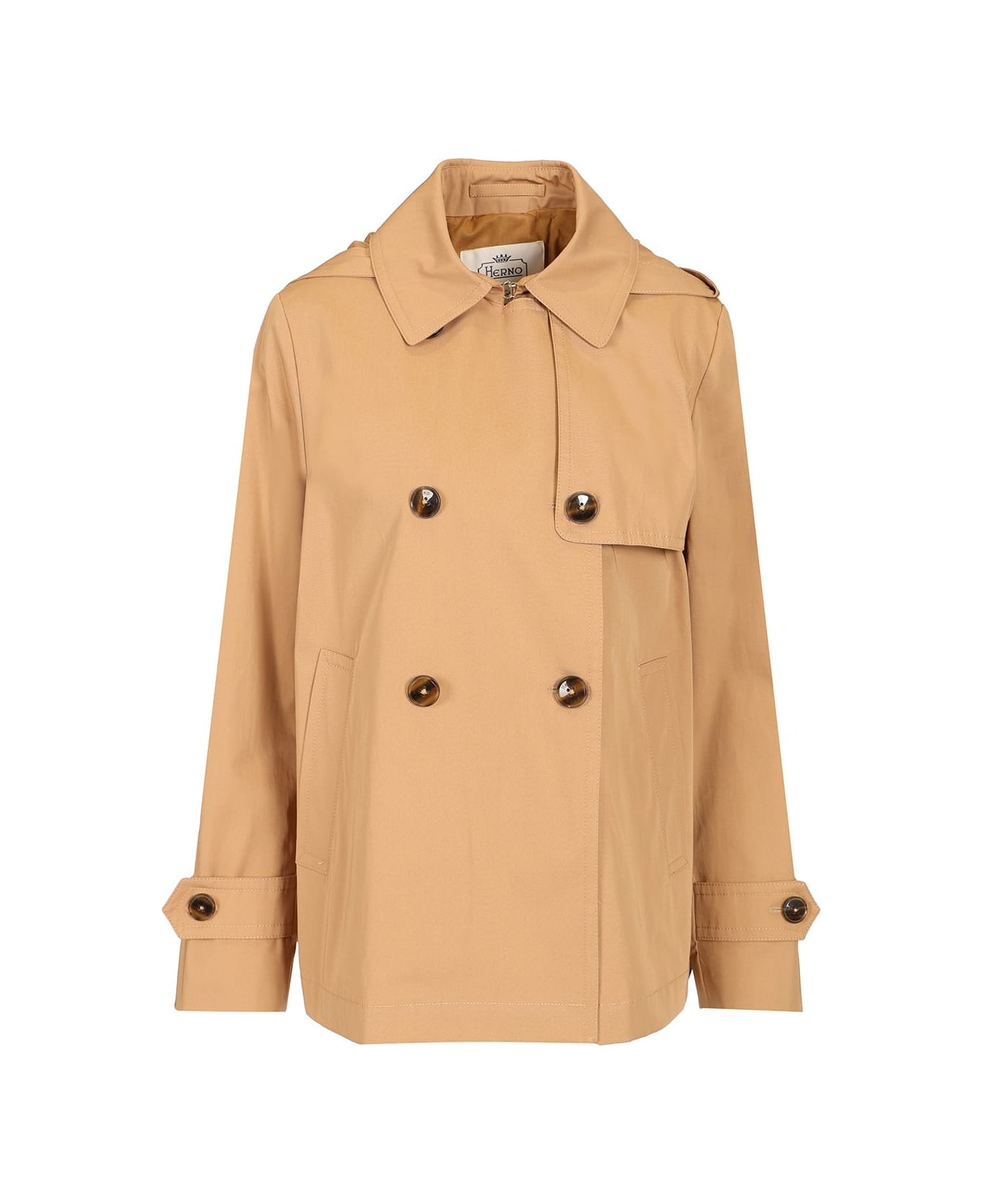 Herno Short Waterproof Trench Coat - Beige