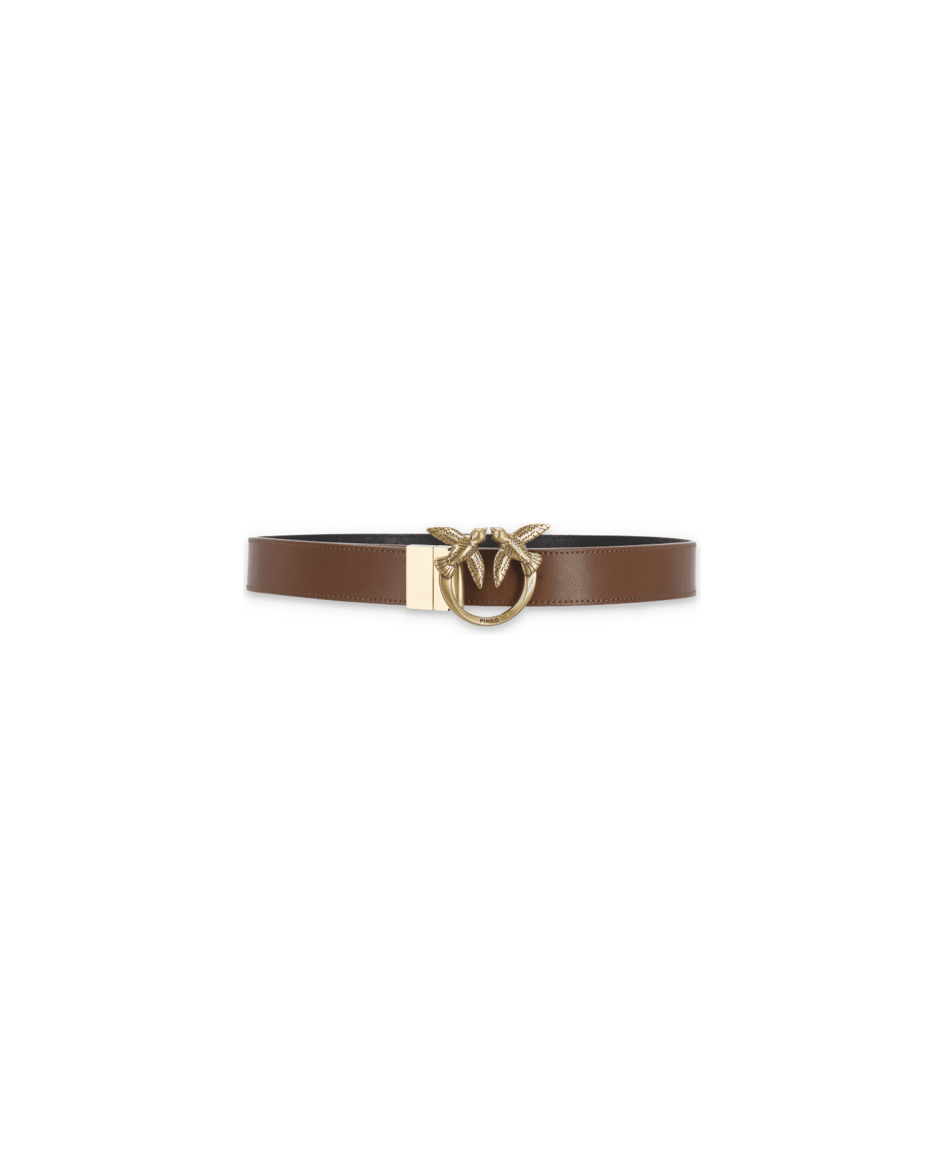 Pinko Double-face Love Birds Buckled Belt - Brown