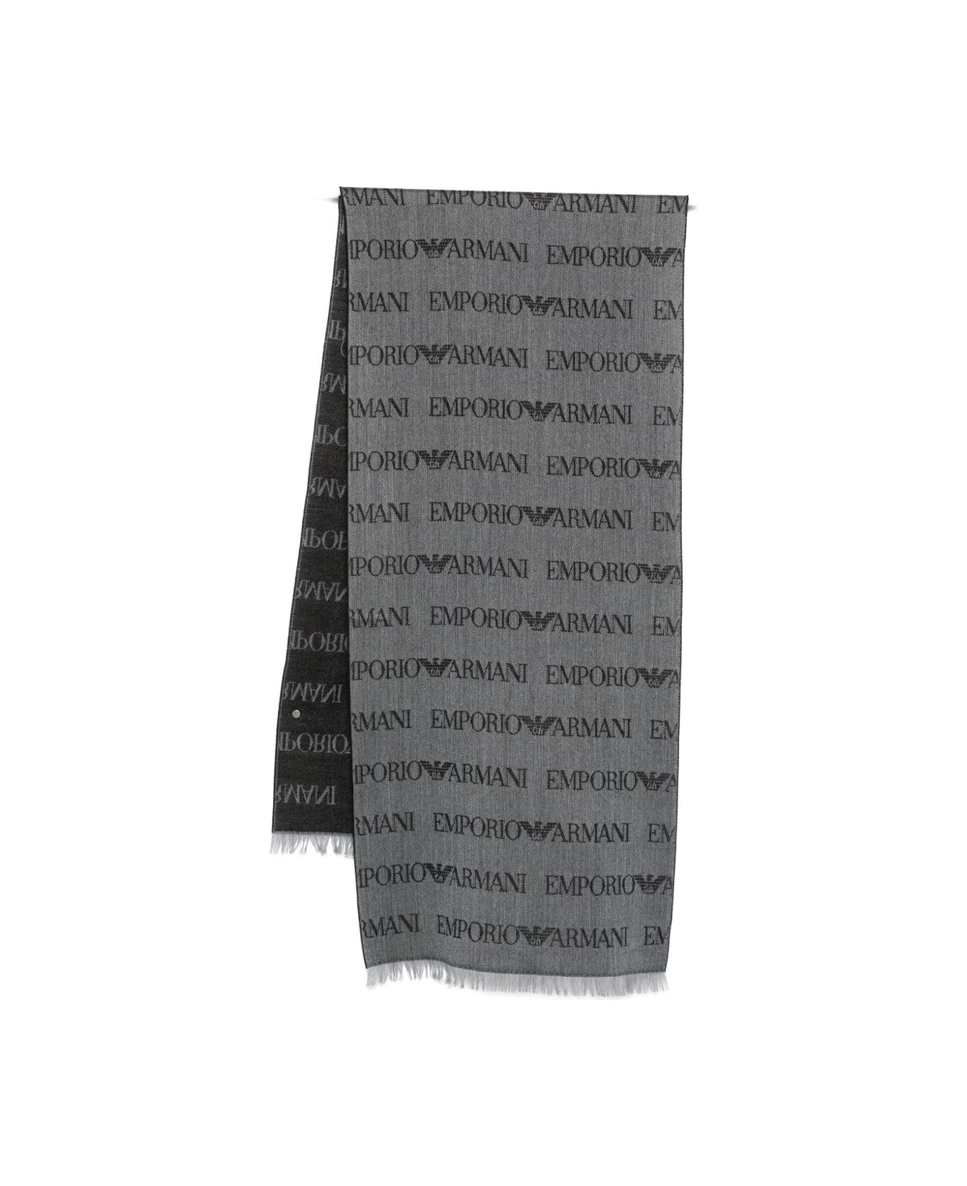 Emporio Armani Wool Blend Scarf - Grey