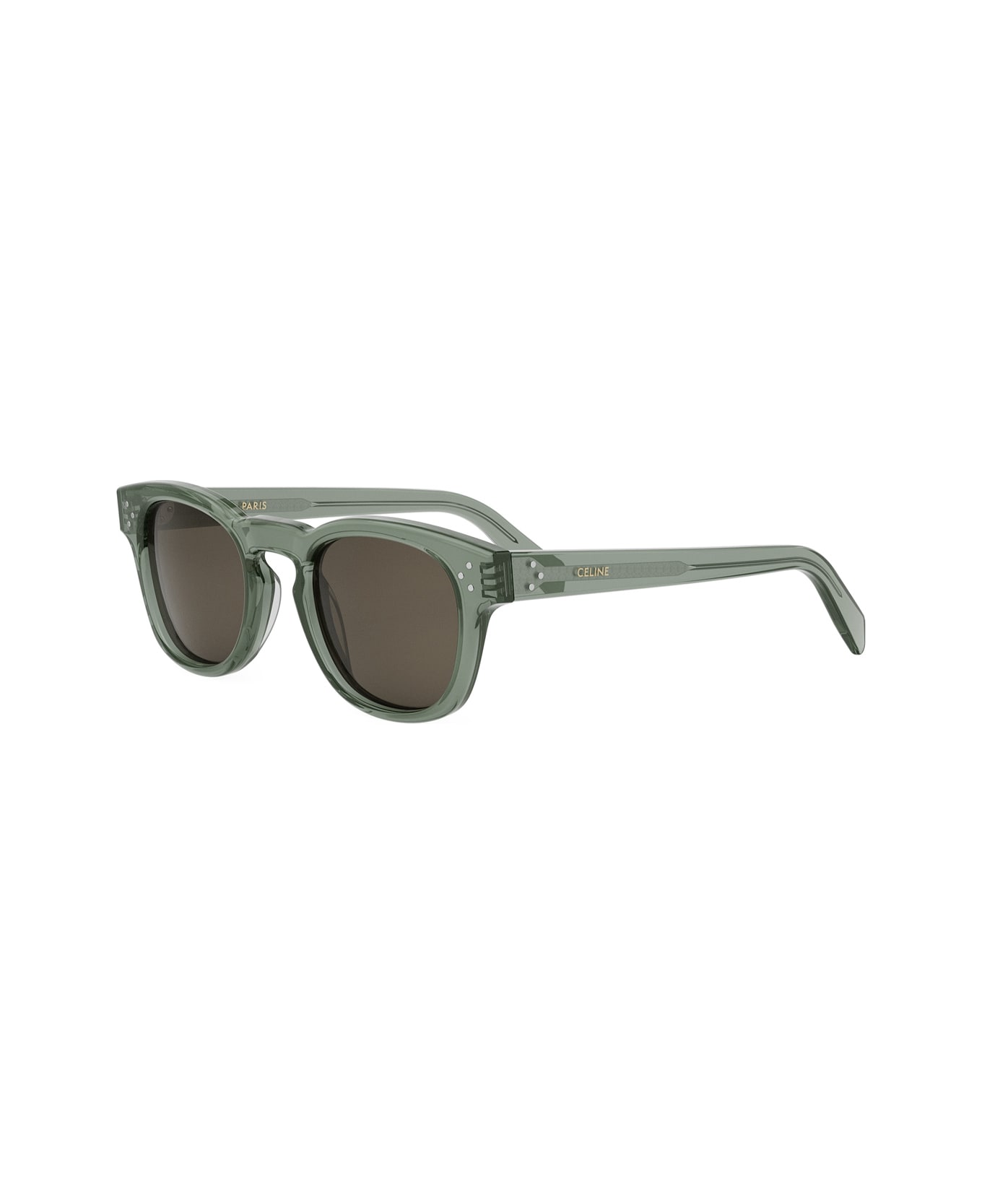 Celine Cl40233i Celine 3 Dots 96e Transparent Green Sunglasses - Verde