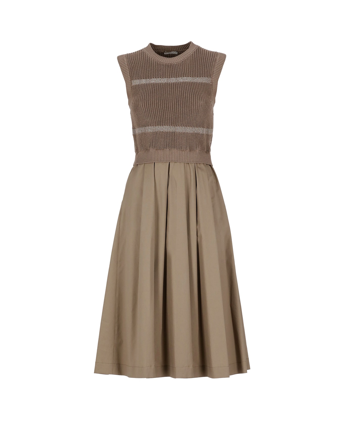 Peserico Cotton Midi Dress - Brown ワンピース＆ドレス