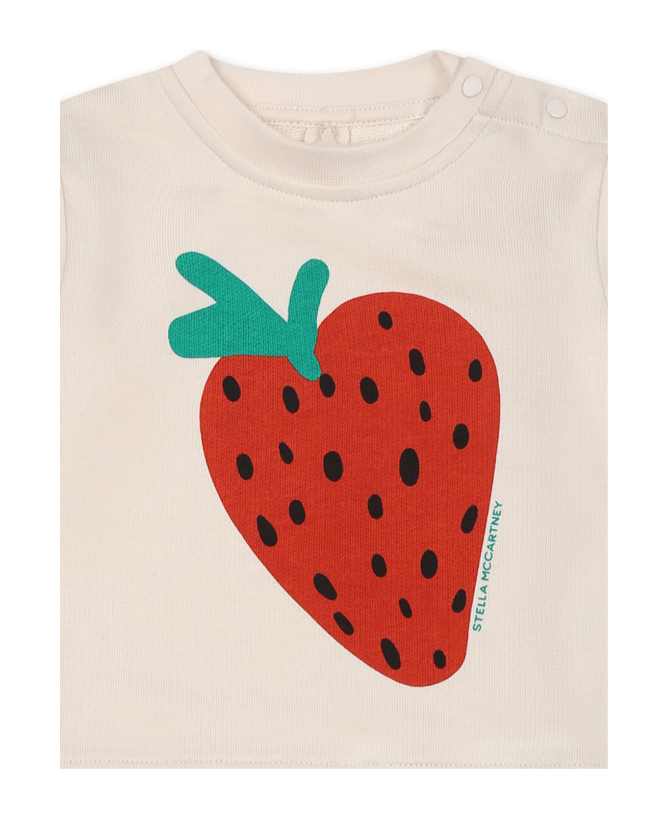 Stella McCartney Kids Ivory Sweatshirt For Baby Girl With Strawberry - Ivory