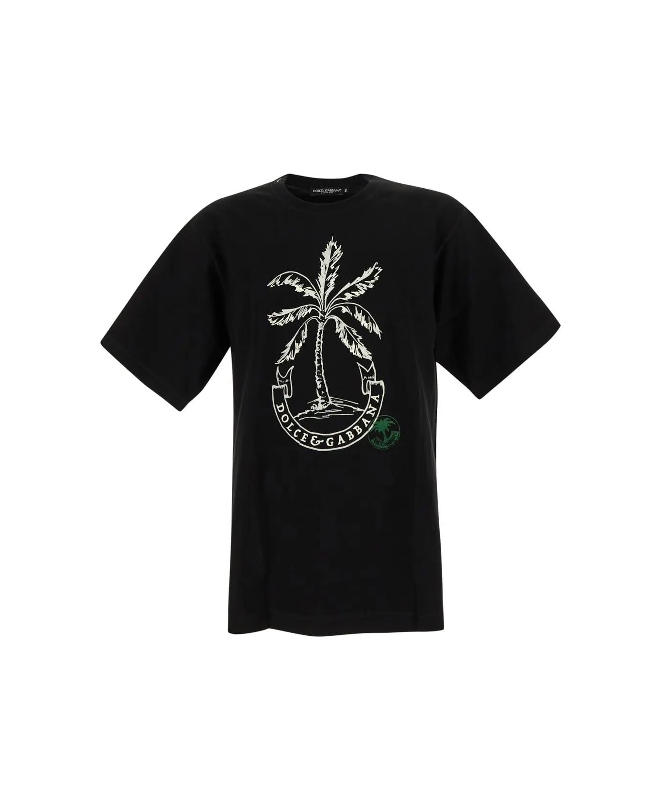 Dolce & Gabbana Banana Print Cotton T-shirt - Black