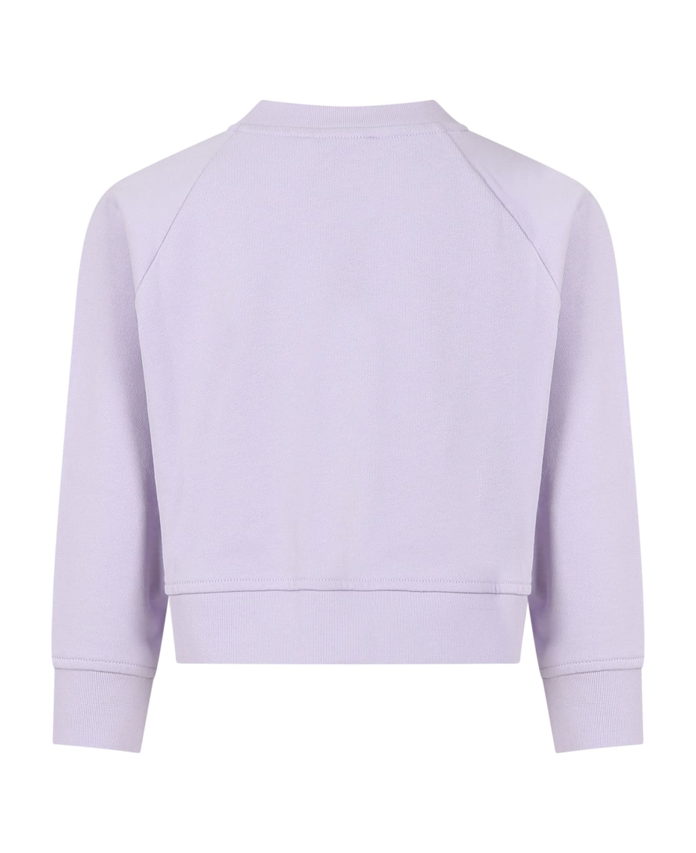 Stella McCartney Kids Purple Sweatshirt For Girl With Logo - Violet ニットウェア＆スウェットシャツ