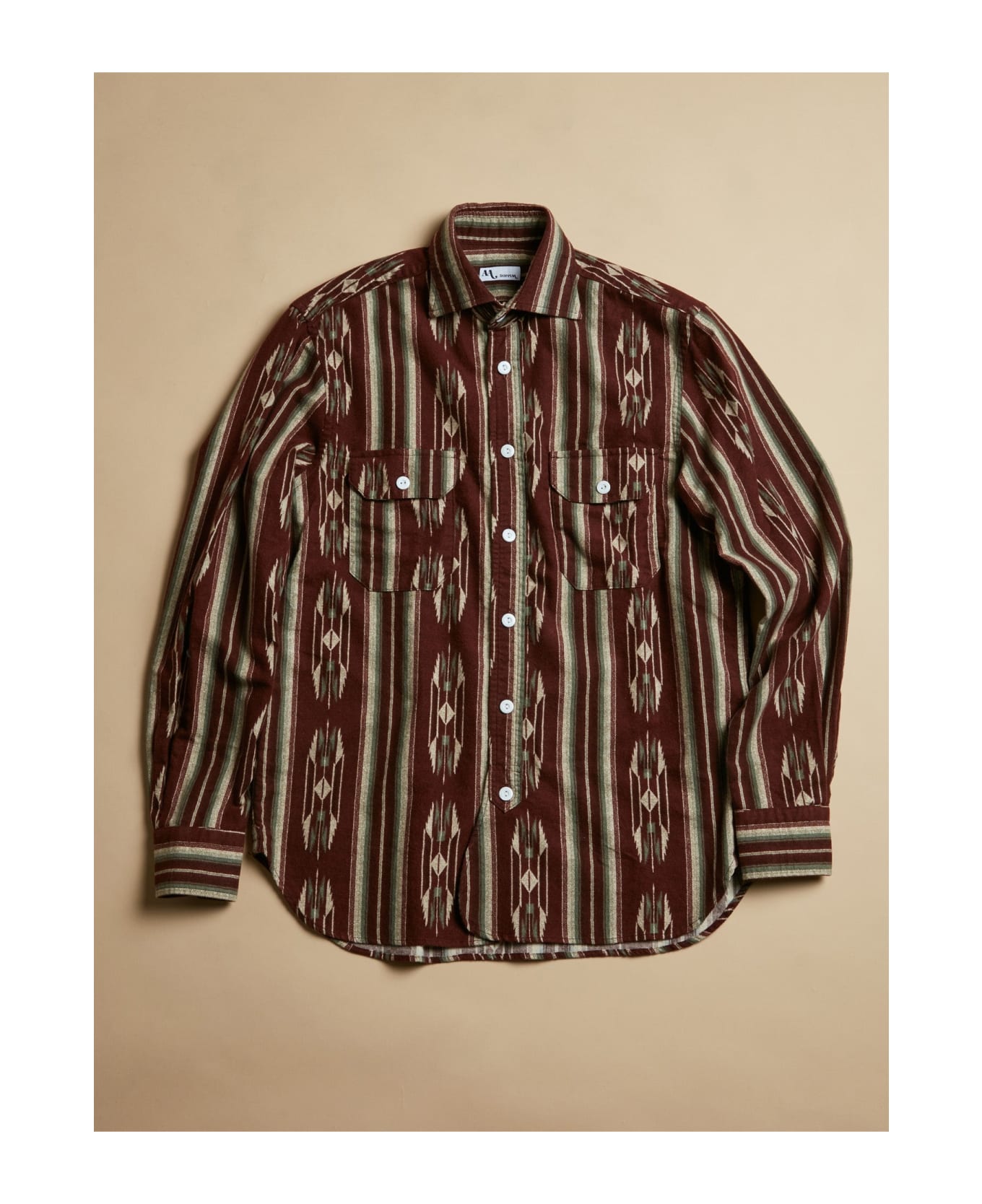 doppiaa Aantero Navajo Burgundy Cotton Flannel Shirt シャツ