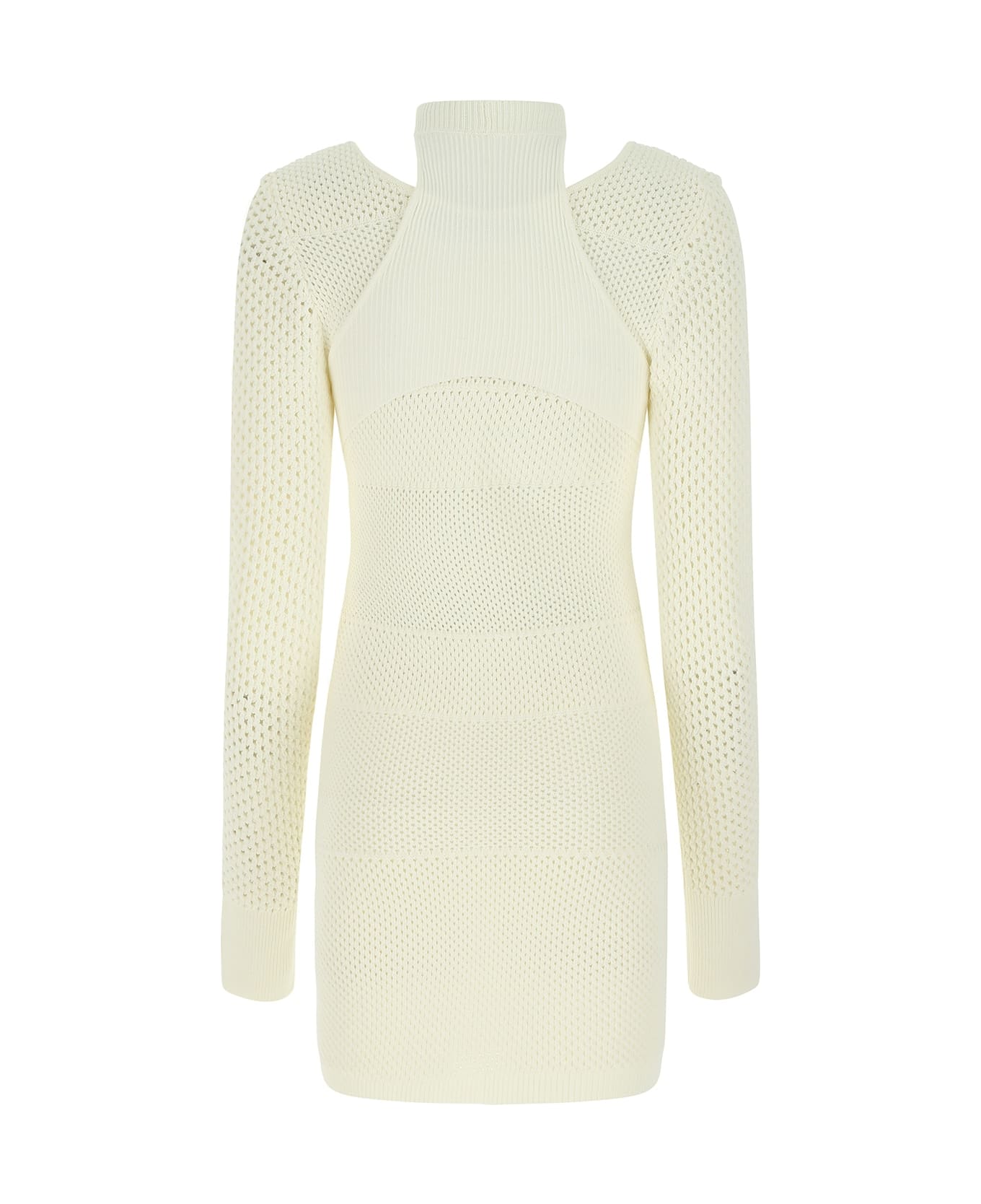 ANDREĀDAMO Ivory Stretch Viscose Blend Dress - 0474