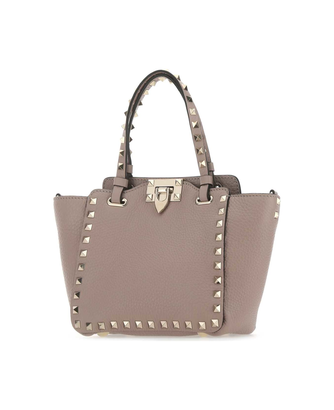 Valentino Garavani Antiqued Pink Leather Mini Rockstud Handbag - P45 トートバッグ
