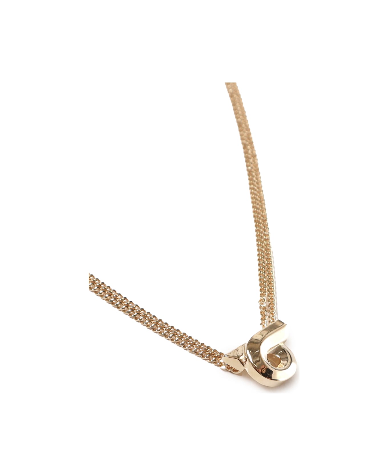 Ferragamo Gold-colored Necklace With Gancini Pendant In Brass Woman - Gold ネックレス