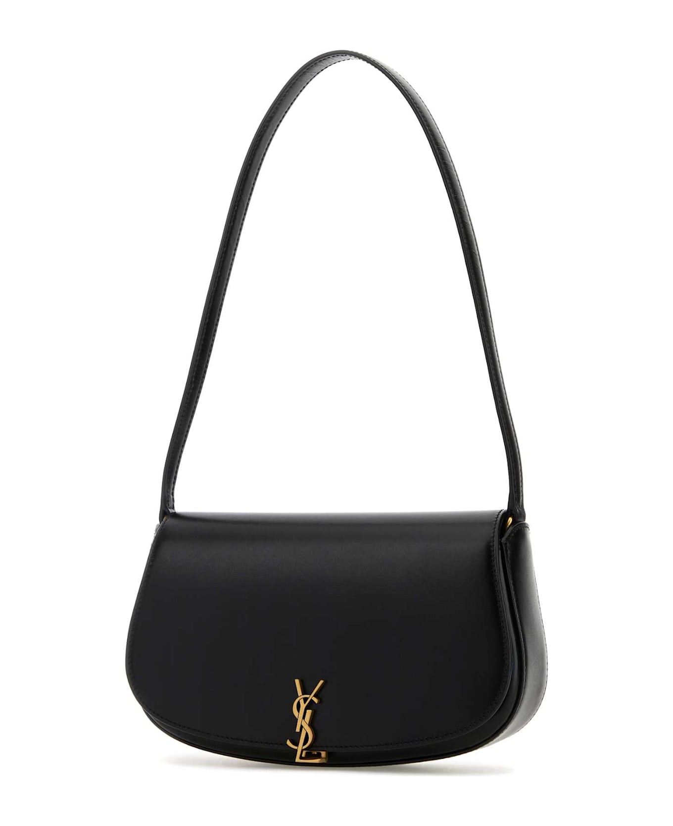 Saint Laurent Black Leather Demi Lune Shoulder Bag - NERO