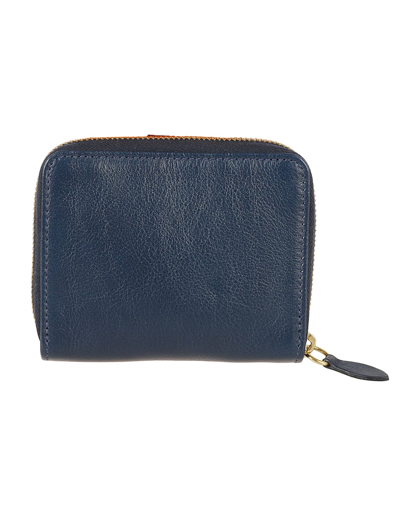 Il Bisonte Zip-around Logo Stamp Medium Wallet - Blue