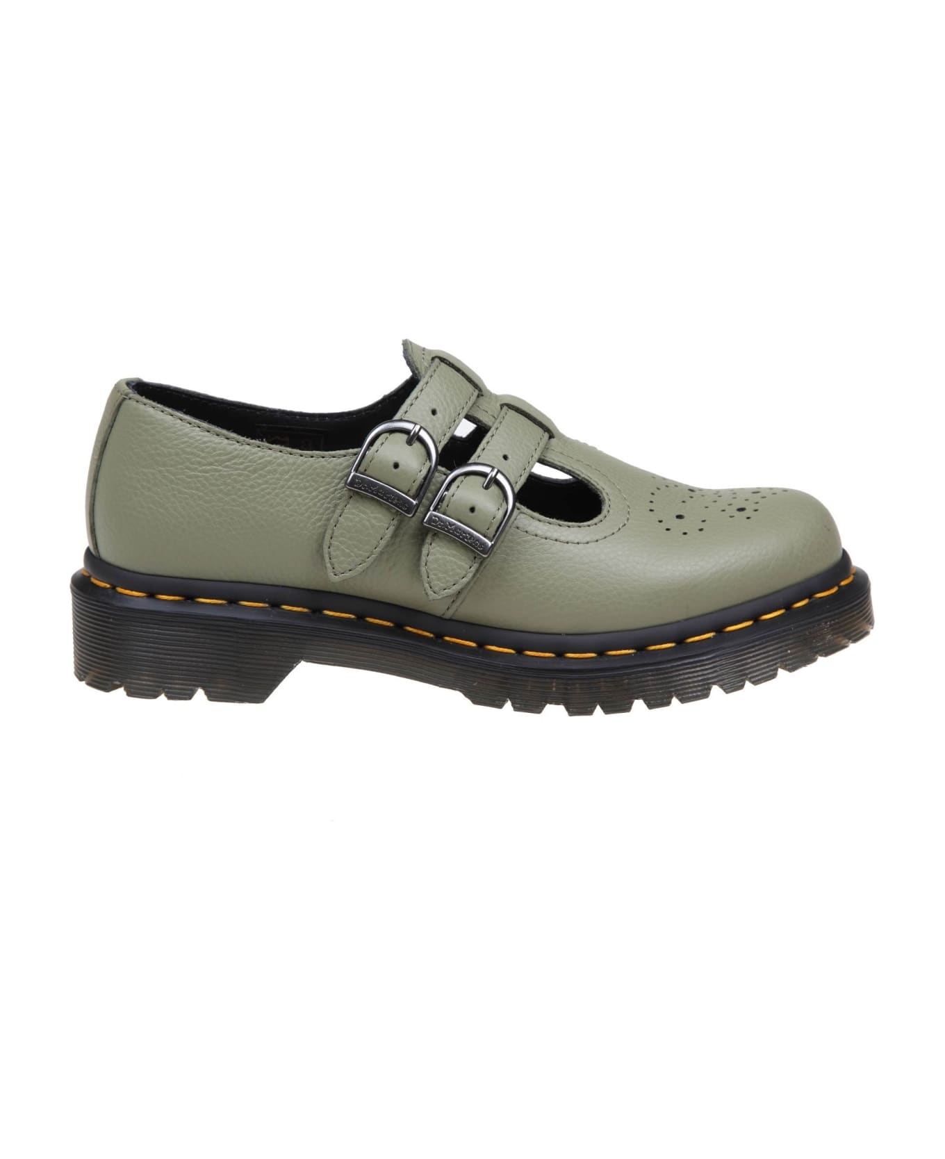 Dr. Martens 8065 Mary Jane Shoe In Olive Green Leather - Olive
