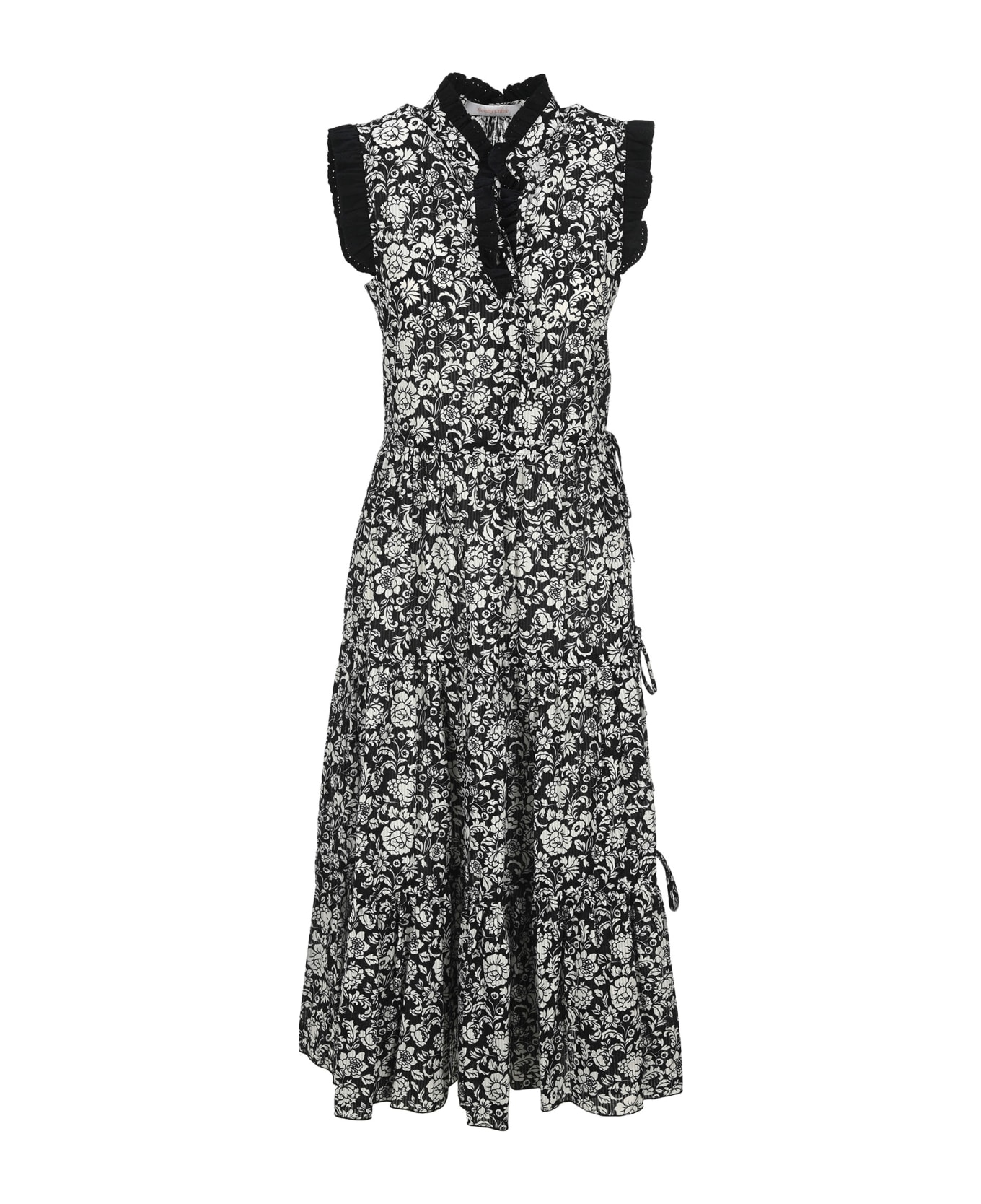 See by Chloé See By Chloe
 "graphic Peonies" Print Dress - BLACK - WHITE