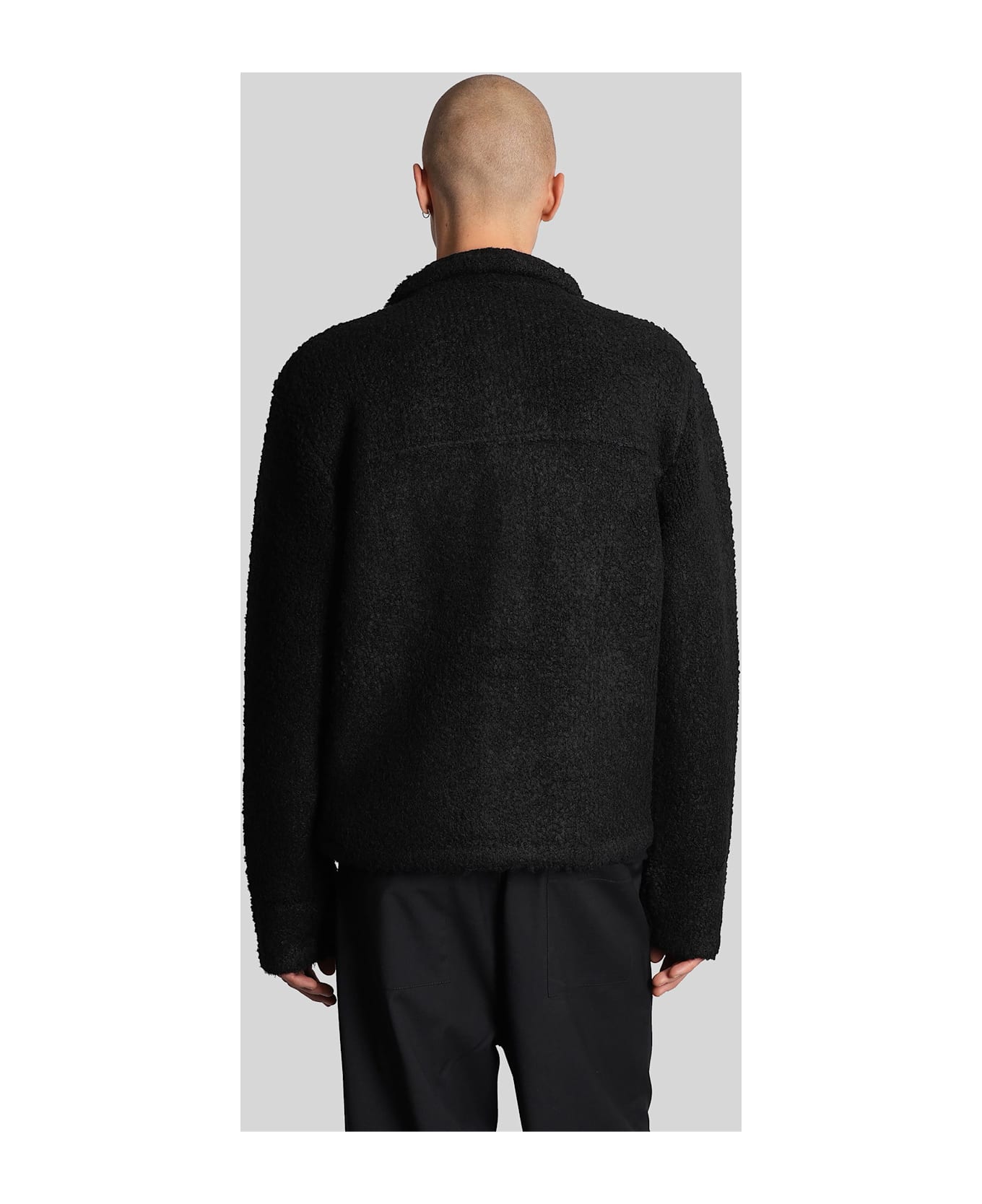 Laneus Casual Jacket In Black Acrylic - black