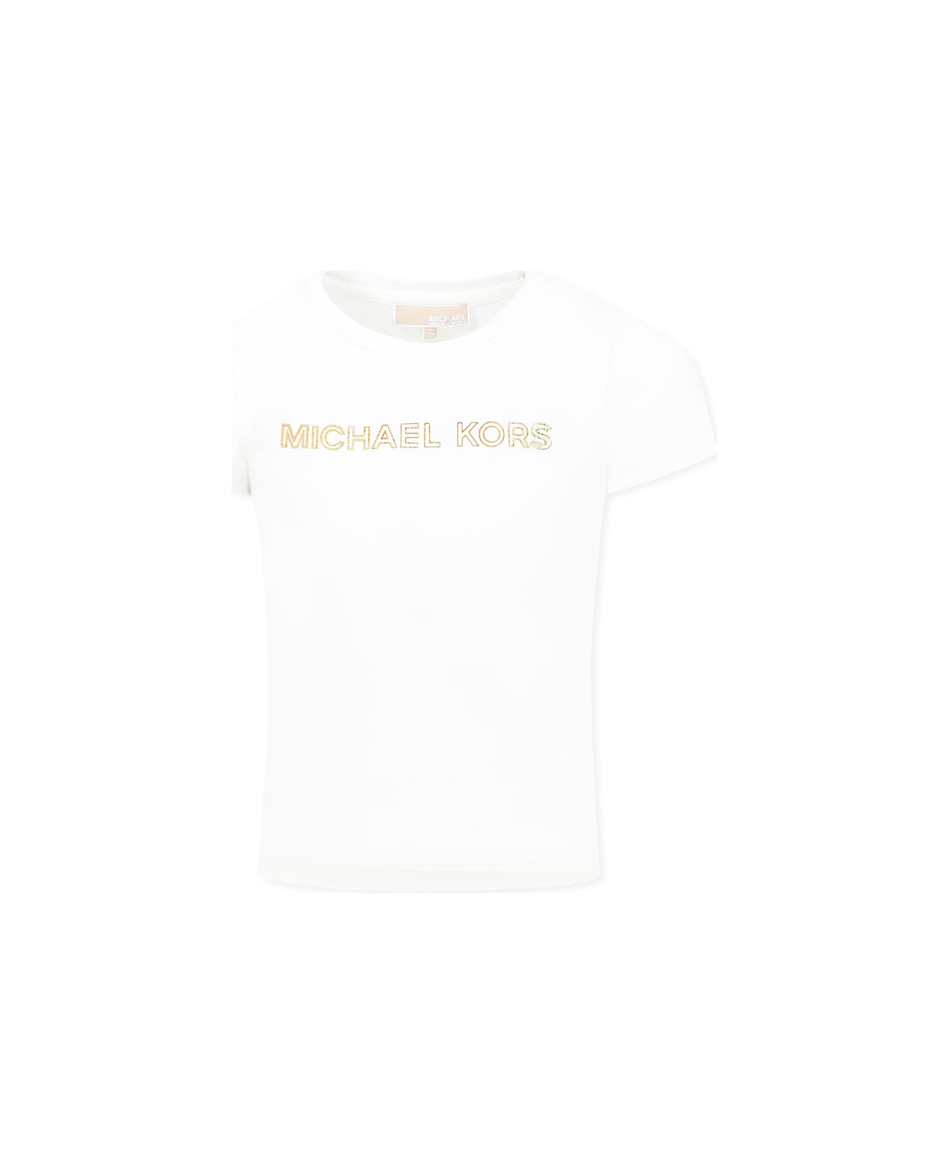 Michael Kors Ivory T-shirt For Girl With Logo - Ivory