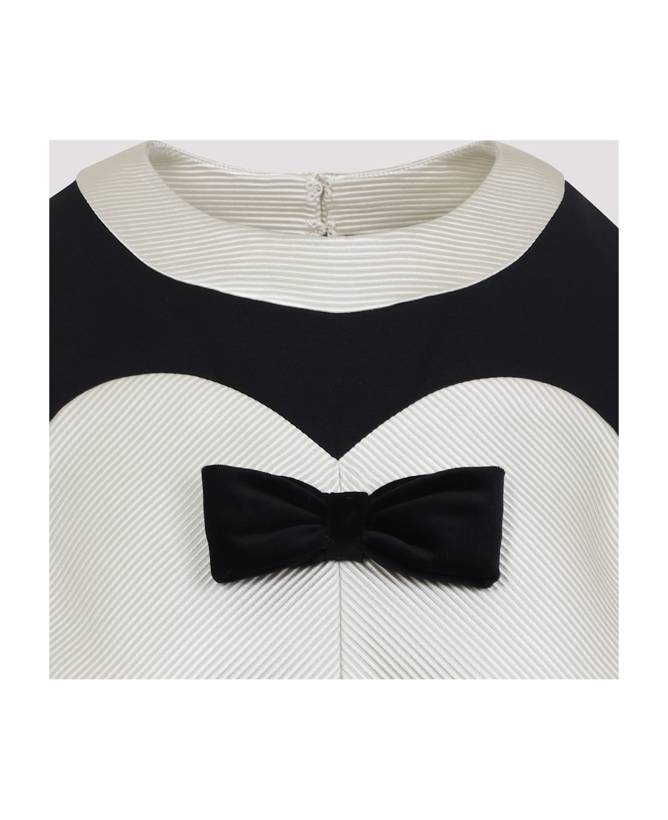 Valentino Black And Beige Wool And Silk Dress - Auy Nero Soft Beige