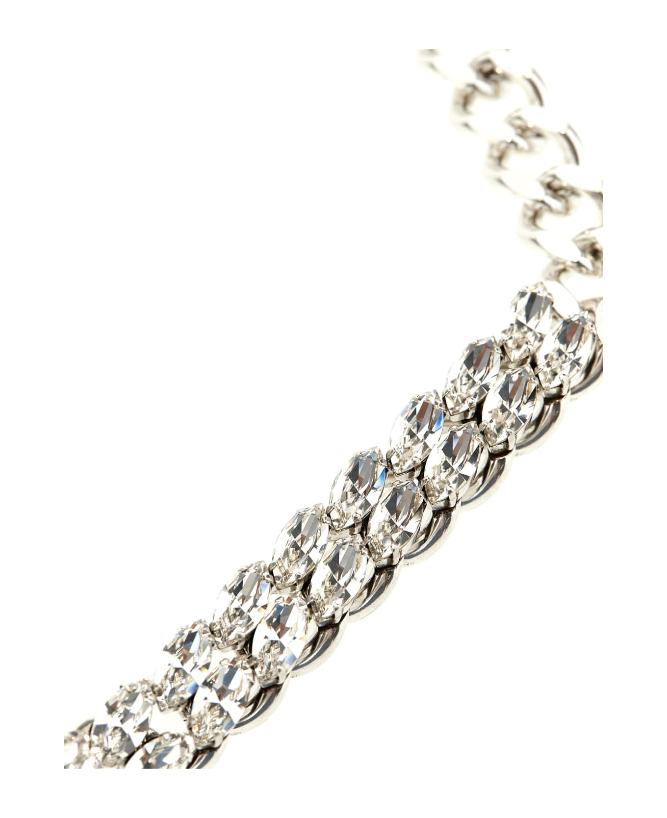 Isabel Marant Chain Necklace With Crystals - Silver