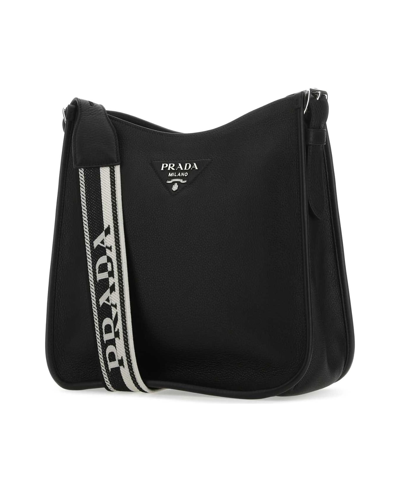 Prada Black Leather Crossbody Bag - Black