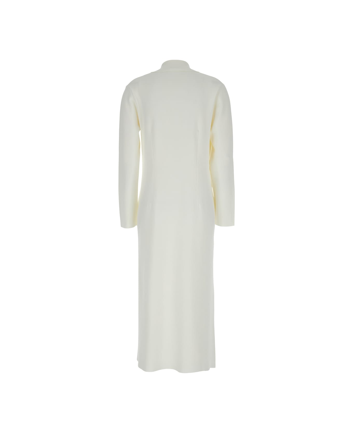 Parosh White Long Jacket With Classic Lapels In Viscose Blend Woman - White