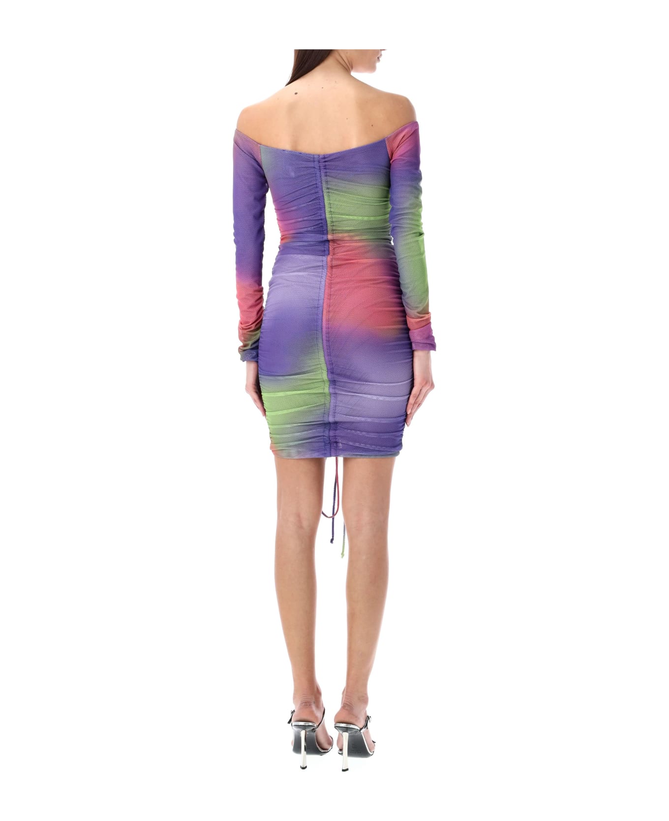 Emporio Armani Camouflage Print Recycled Mesh Dress - Violet