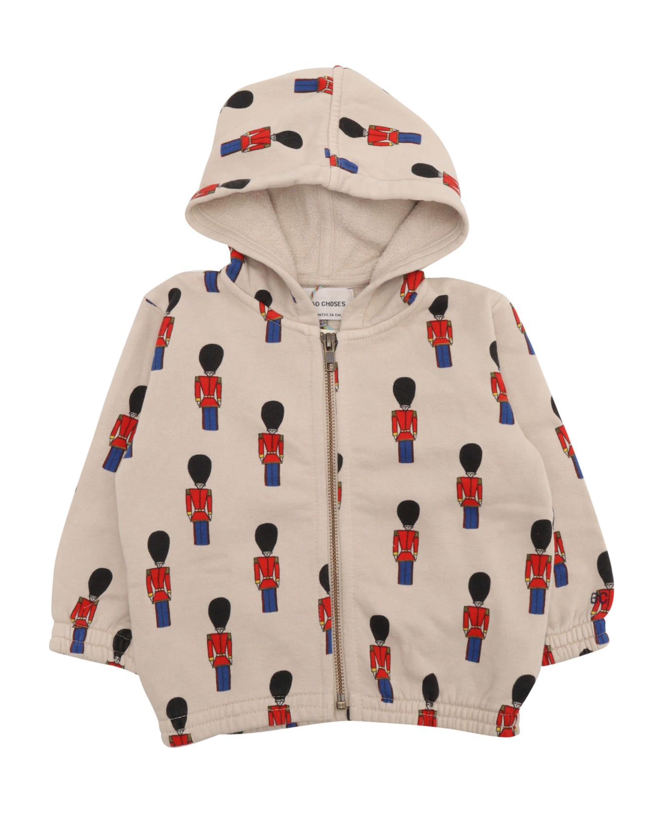 Bobo Choses Baby Little Tin Soldiers All Over Zipped Sweatshirt - WHITE