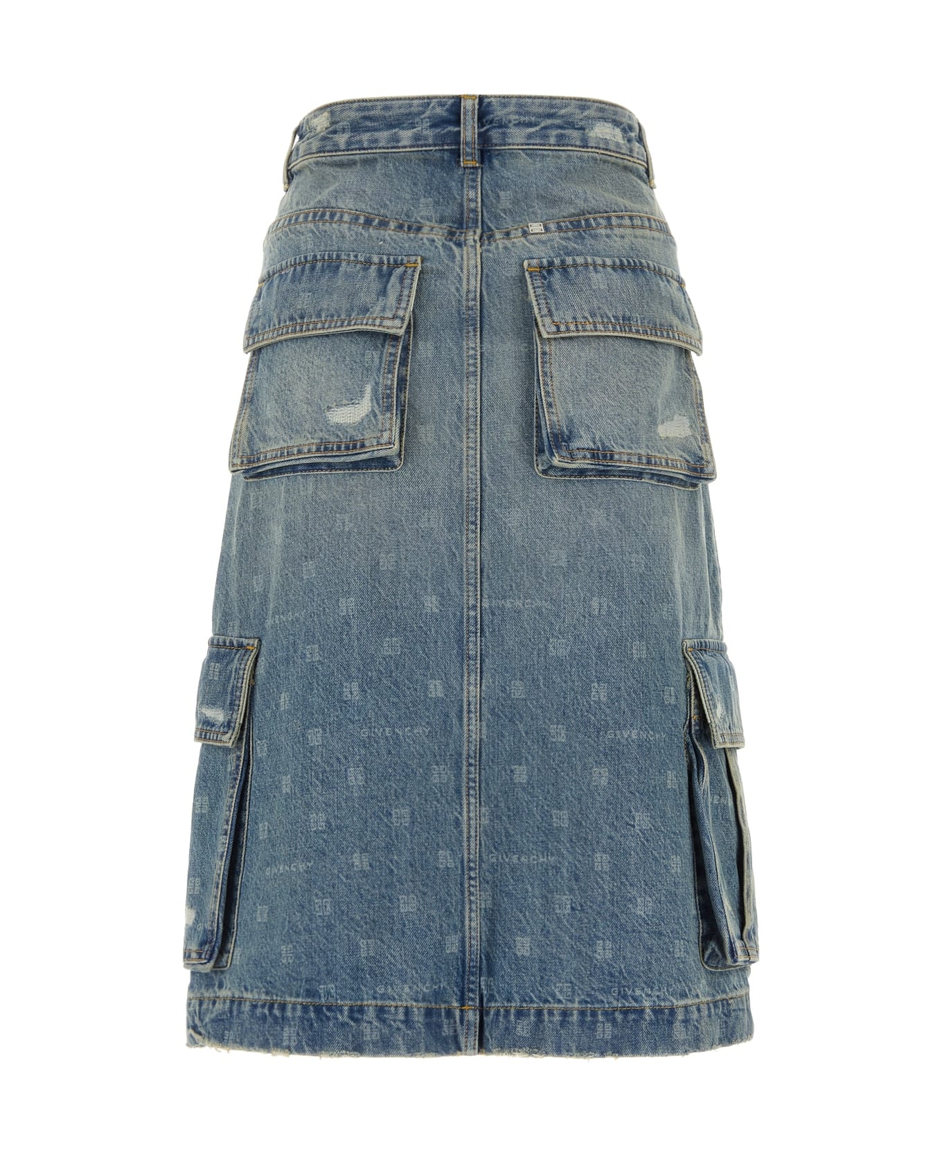 Givenchy 4g Denim Skirt - Blue