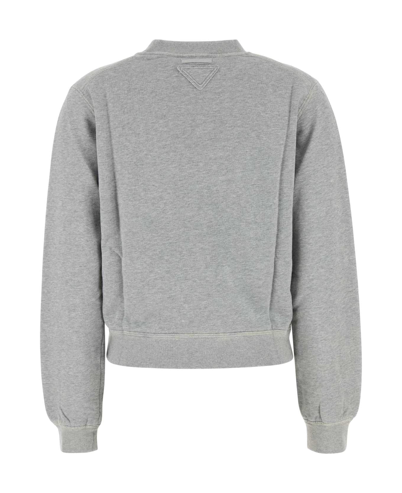 Prada Grey Cotton Sweatshirt - GRIGIO MELANGE