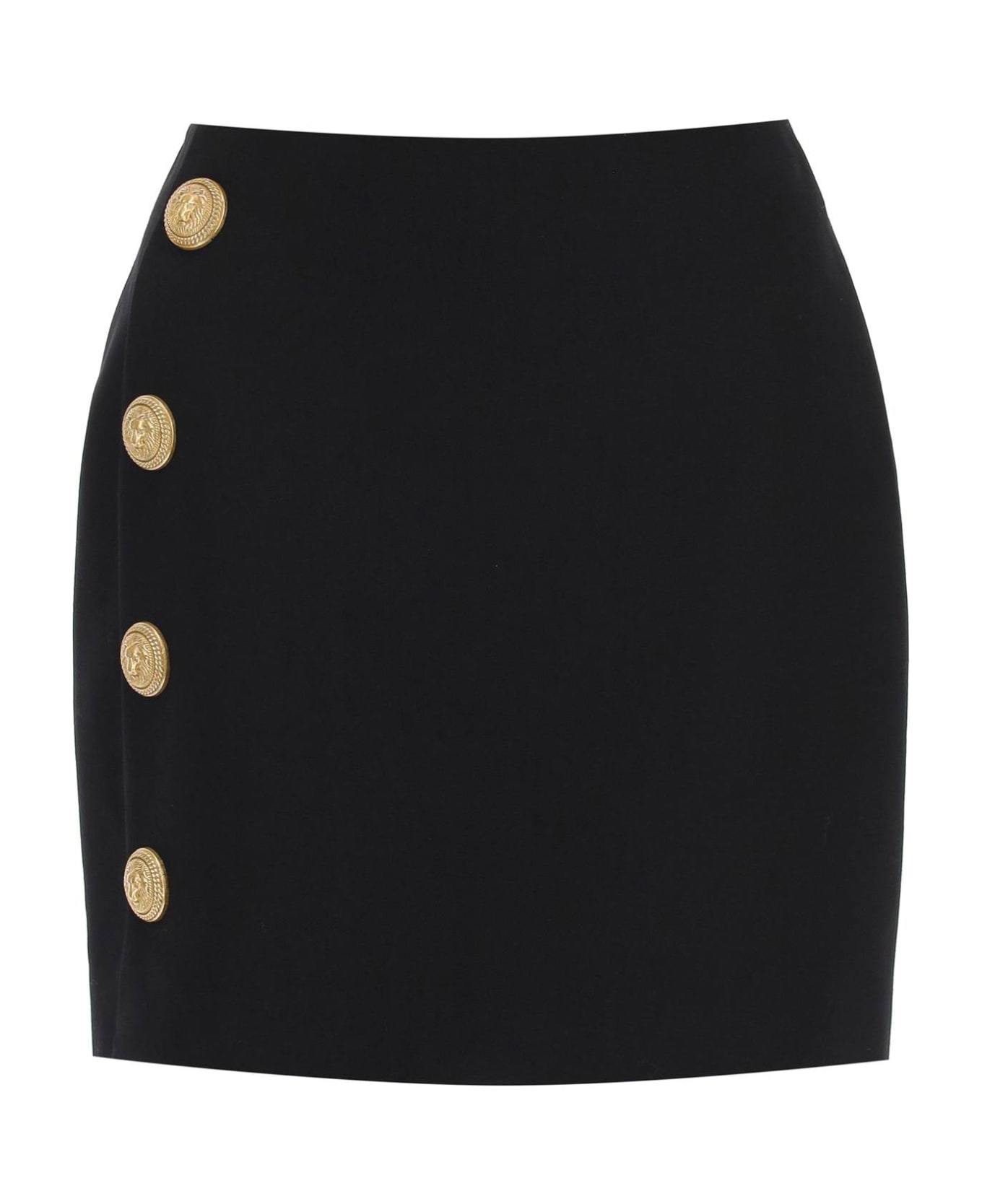 Balmain Mini Button Skirt - Black