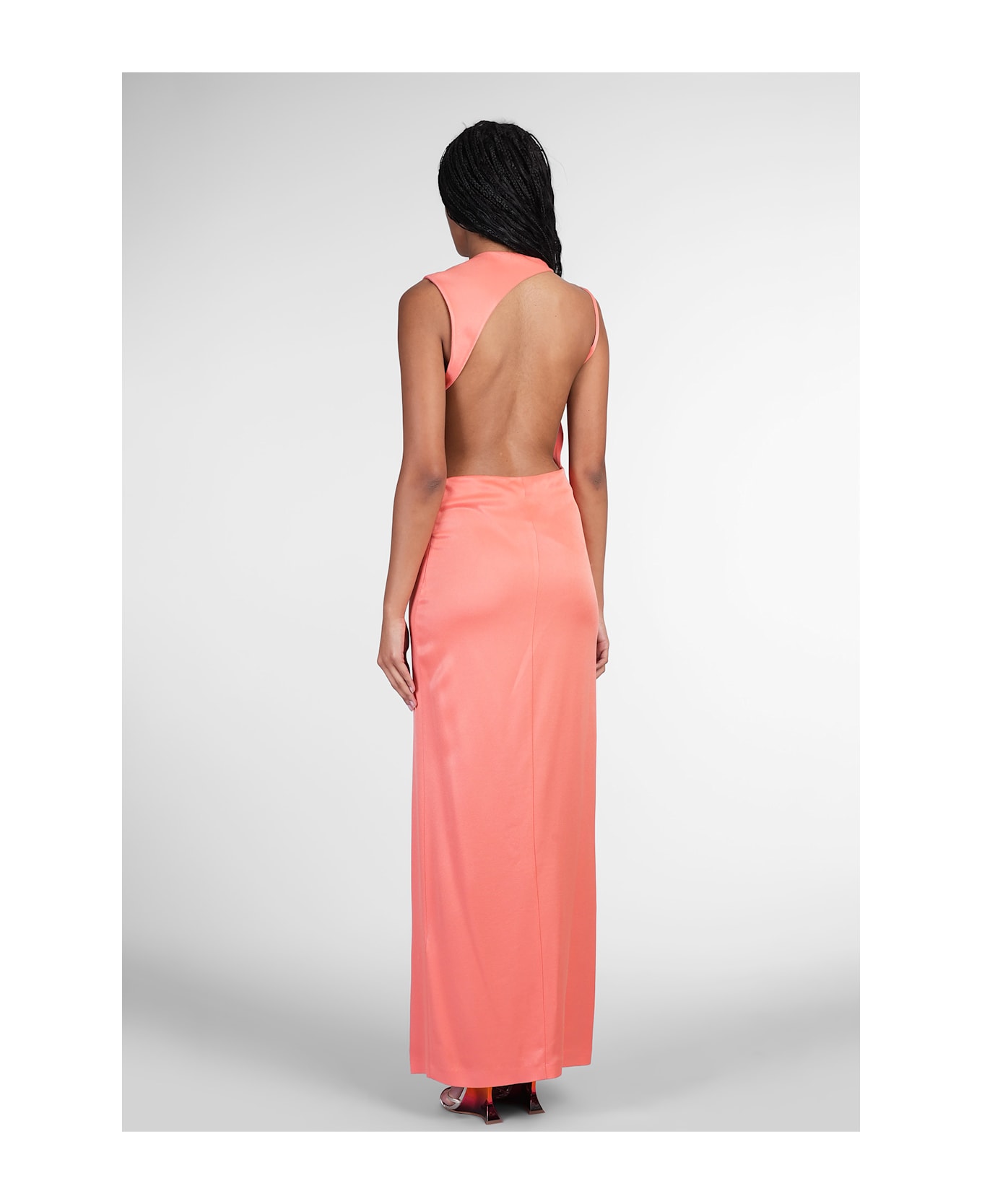 IRO Ruina Long Dress In Orange Viscose - orange
