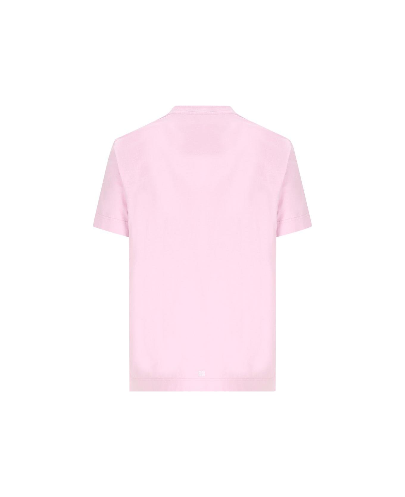 Givenchy Logo Printed Crewneck T-shirt - Rosa