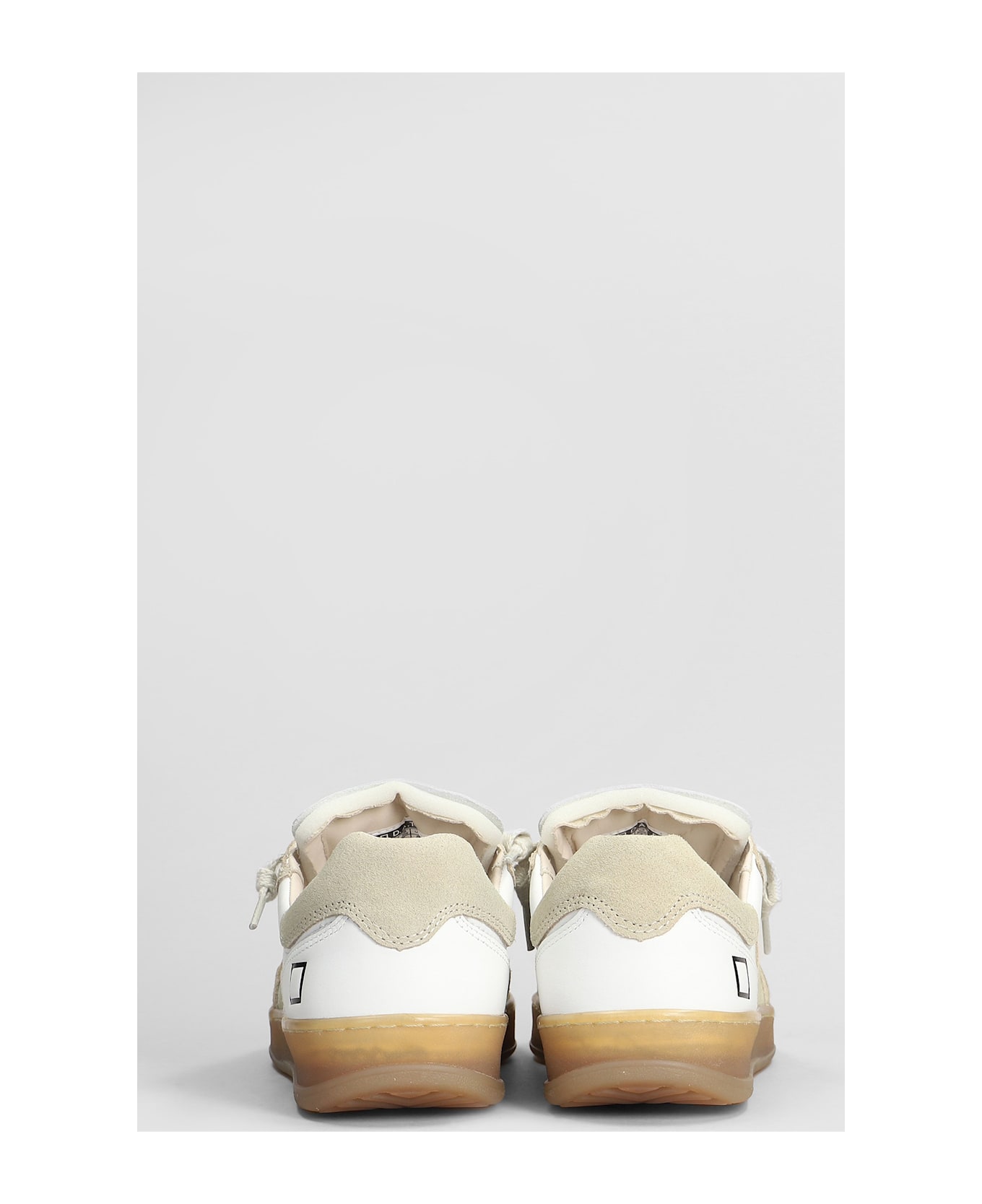 D.A.T.E. Sporty Sneakers In White Suede And Leather - Bianco