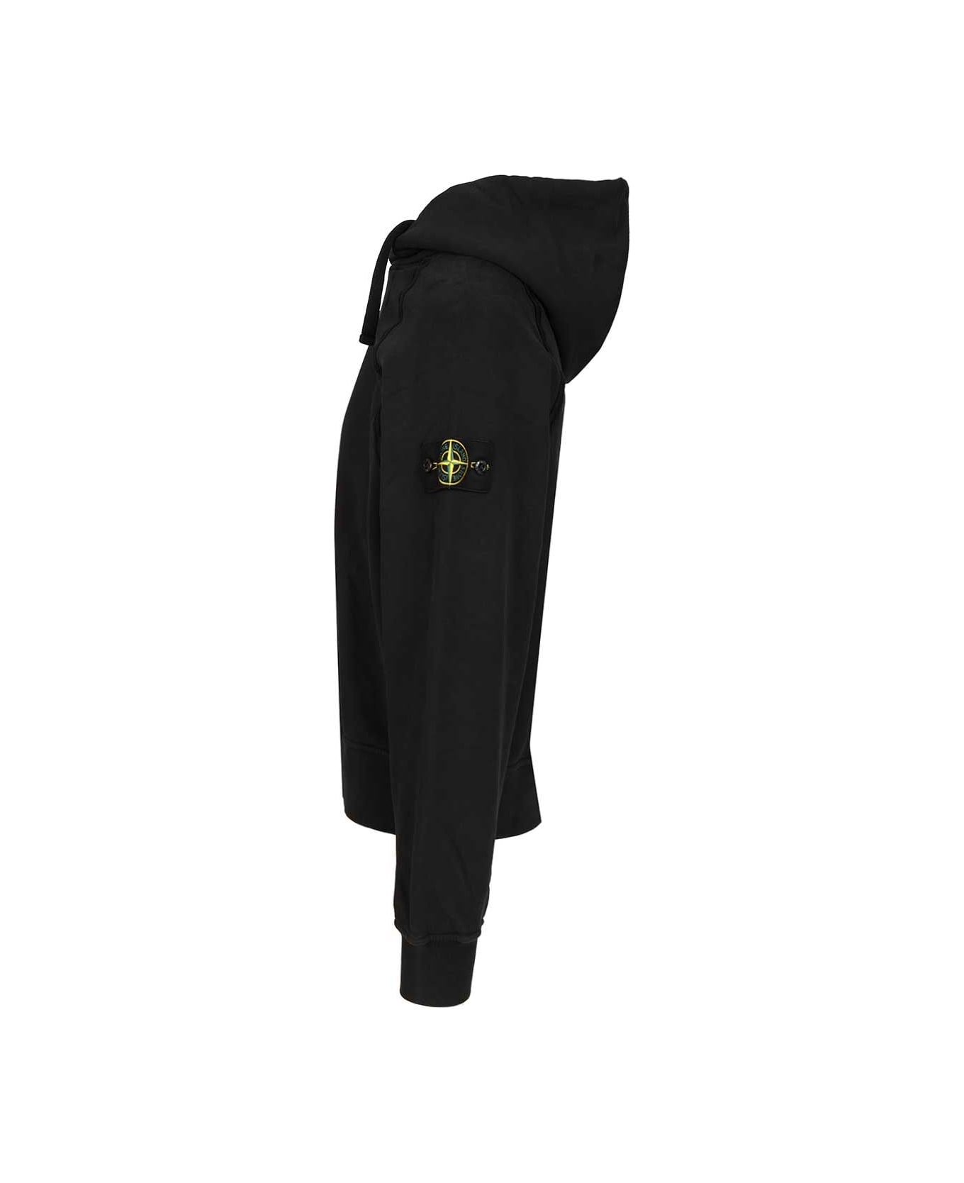 Stone Island Organic Cotton Hoodie - Black