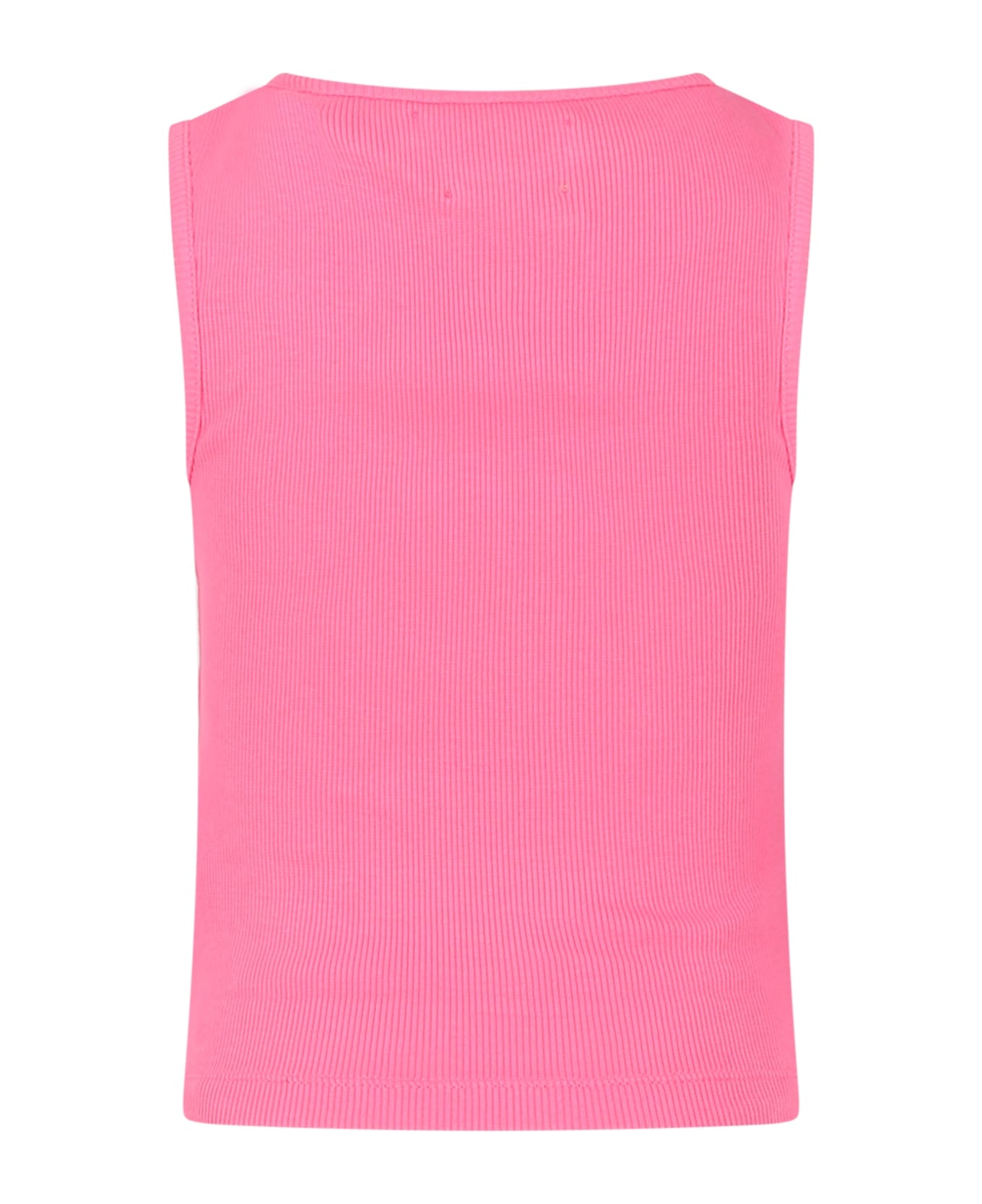 Off-White Fuchsia Dress For Girl With Logo - Pink