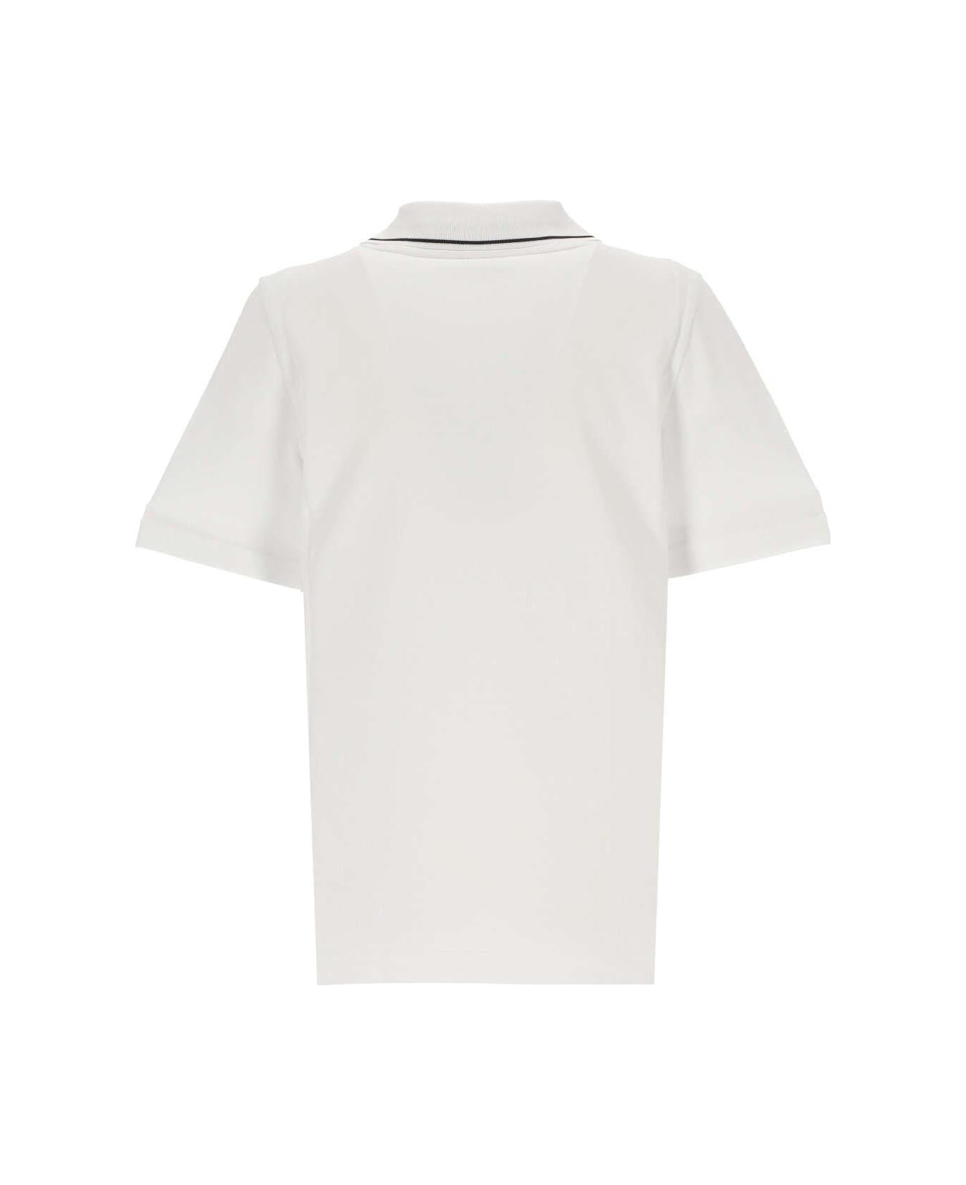 Moncler Logo Patch Polo Shirt - WHITE