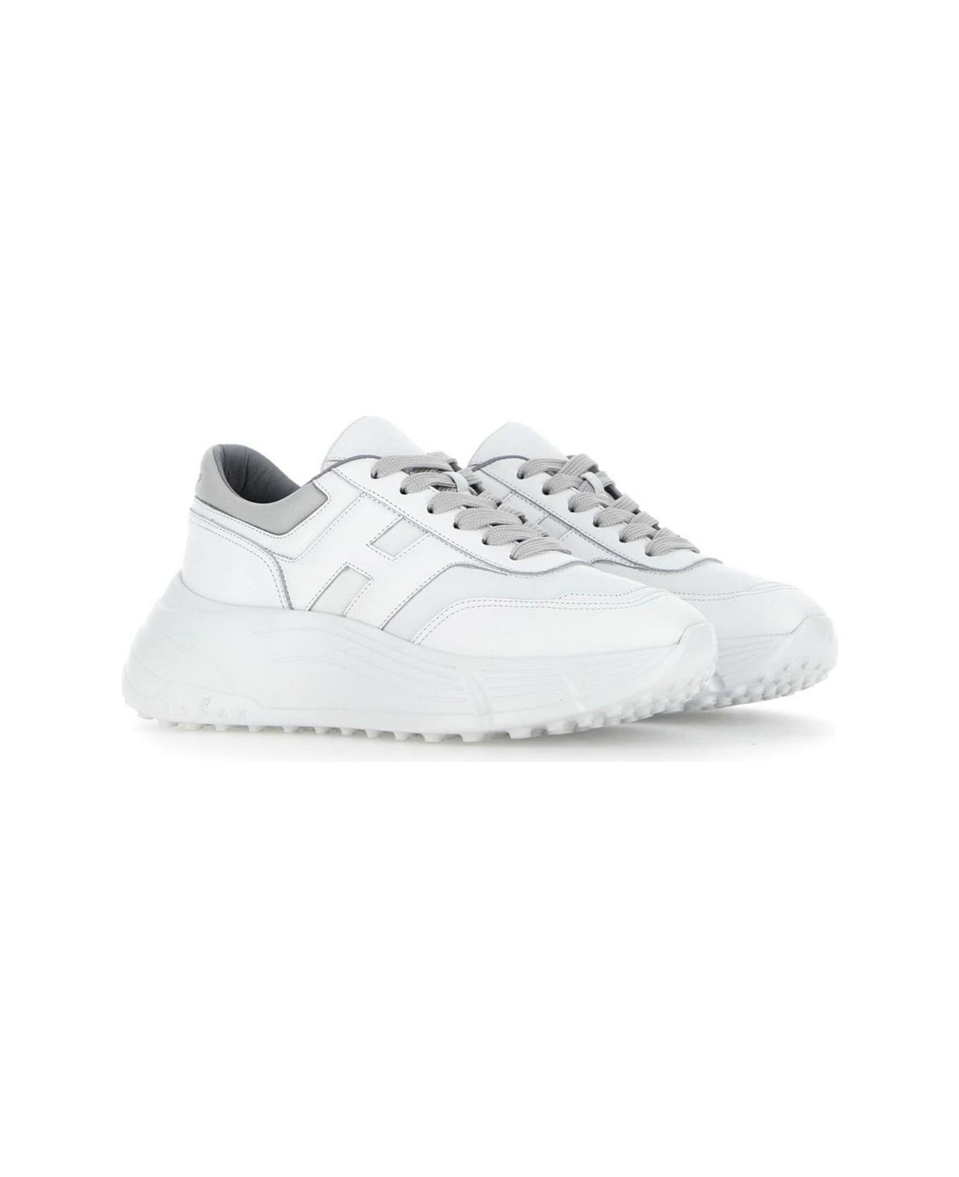 Hogan Logo Detailed Lace-up Sneakers - White