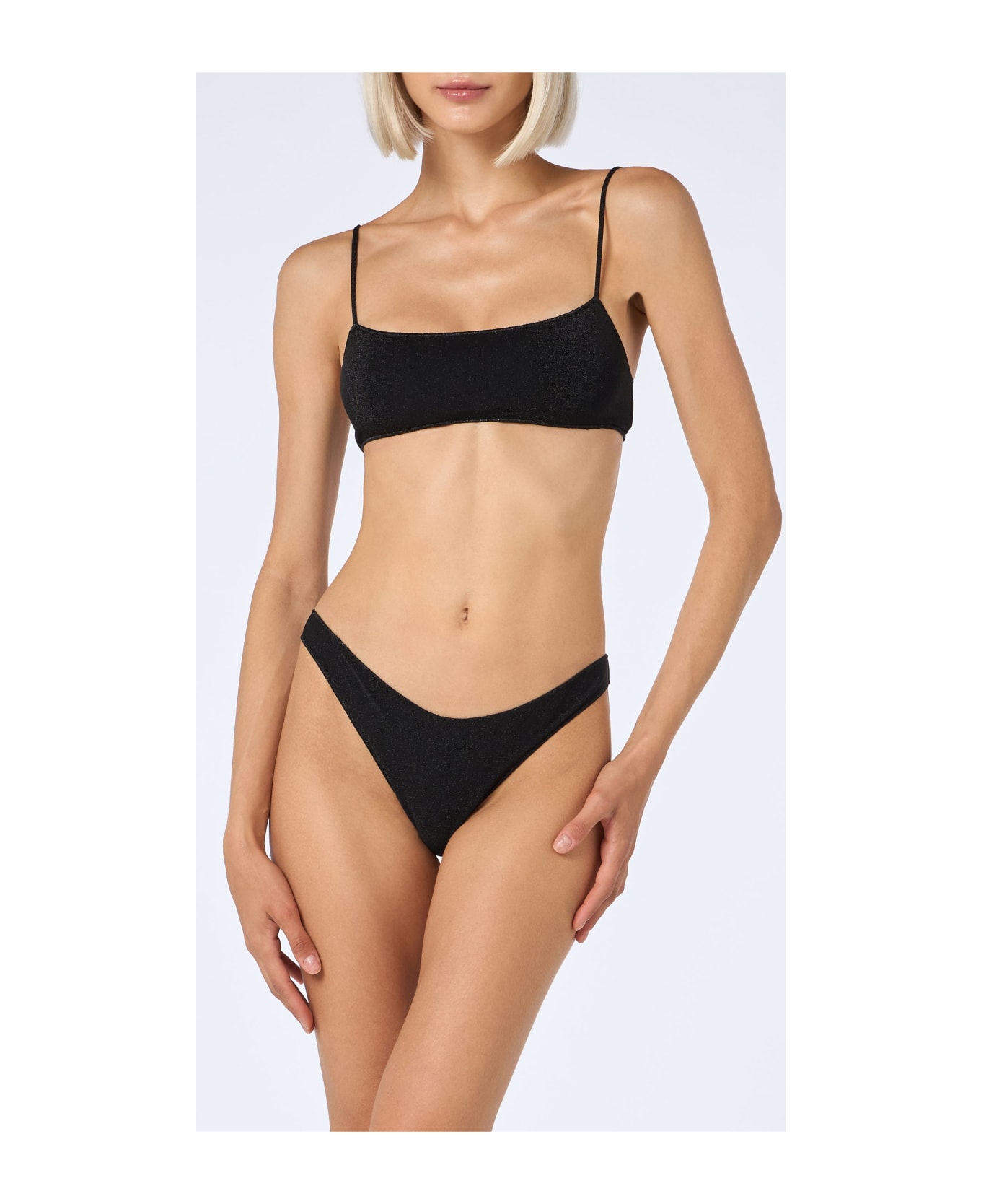 MC2 Saint Barth Woman Lurex Bralette Beach Top Sadie - BLACK