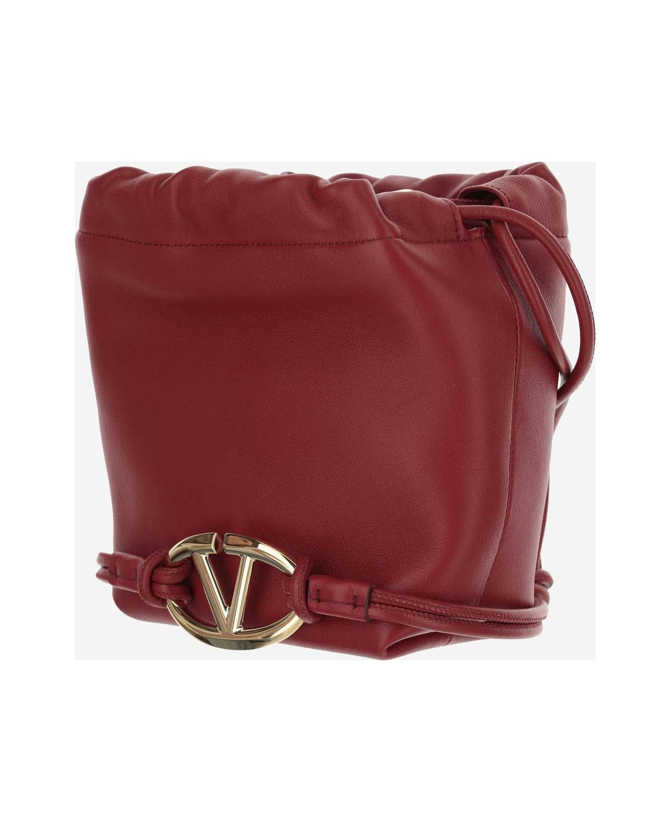 Valentino Garavani Mini Bucket Bag V-logo Pouf - Red