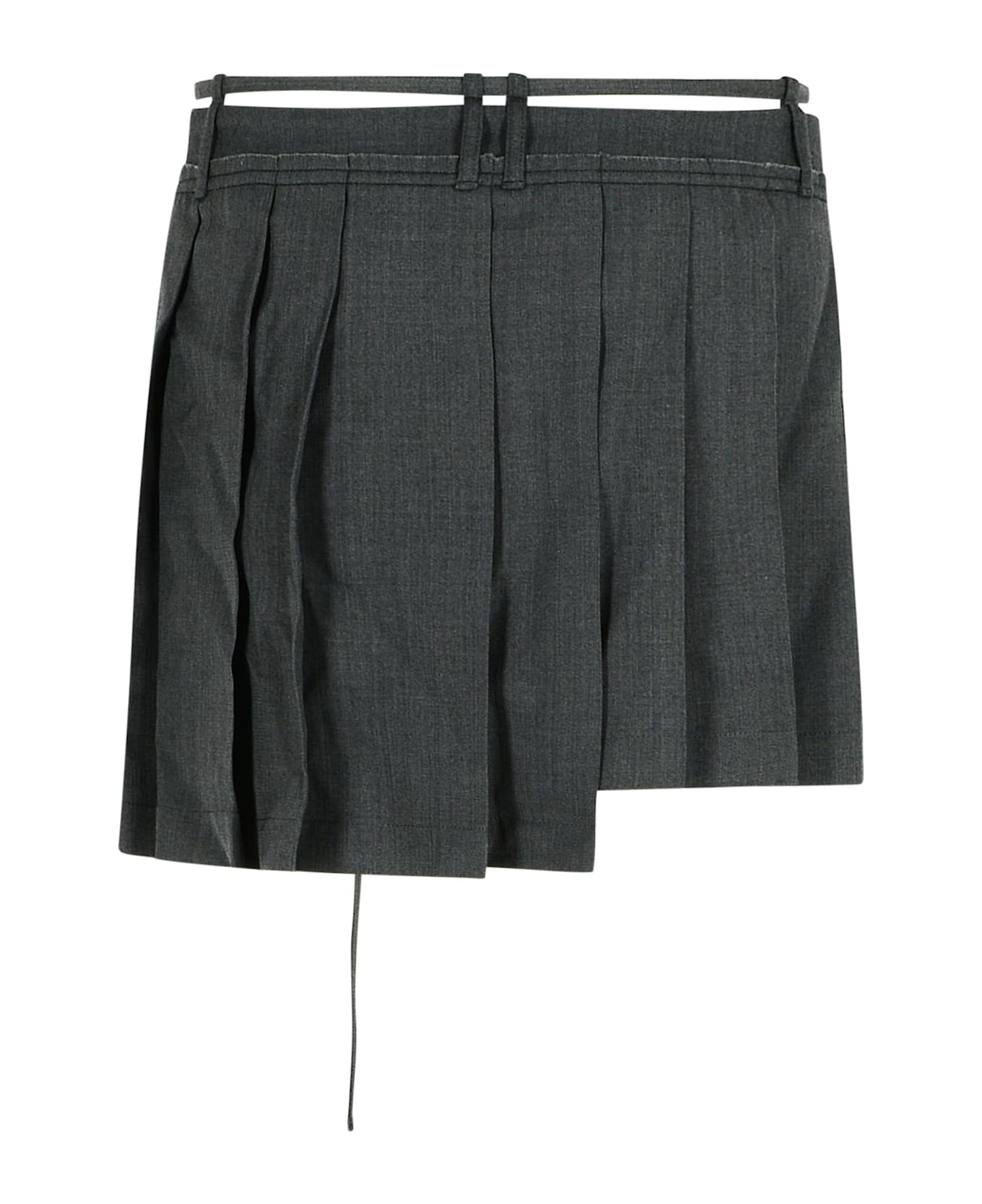 Acne Studios Dark Grey Wool Blend Pleated Skirt - Grey