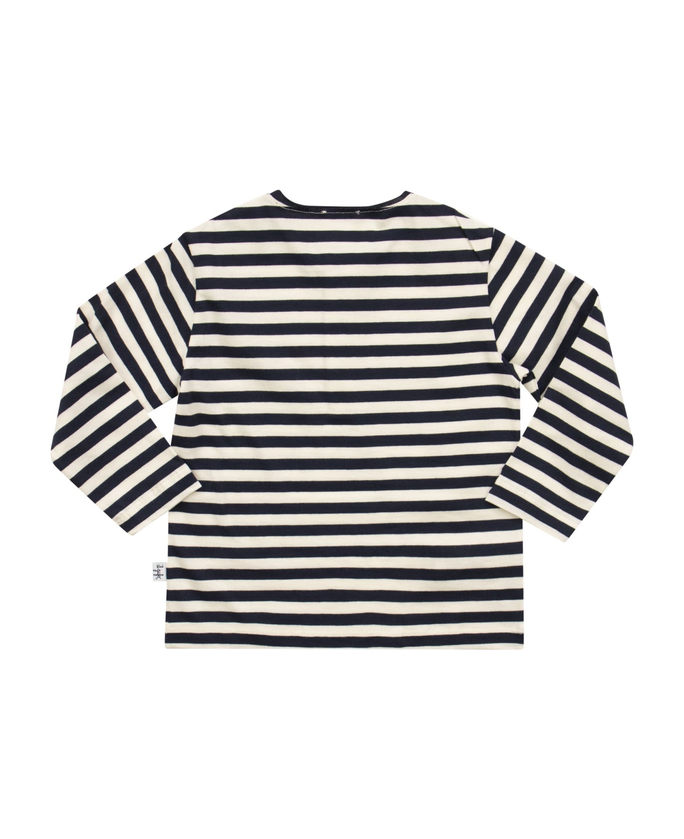 Il Gufo Striped T-shirt With Long Sleeves - White/blue