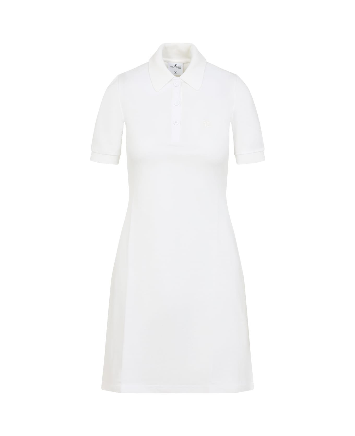Courrèges Piqué Polo Dress - NATURAL