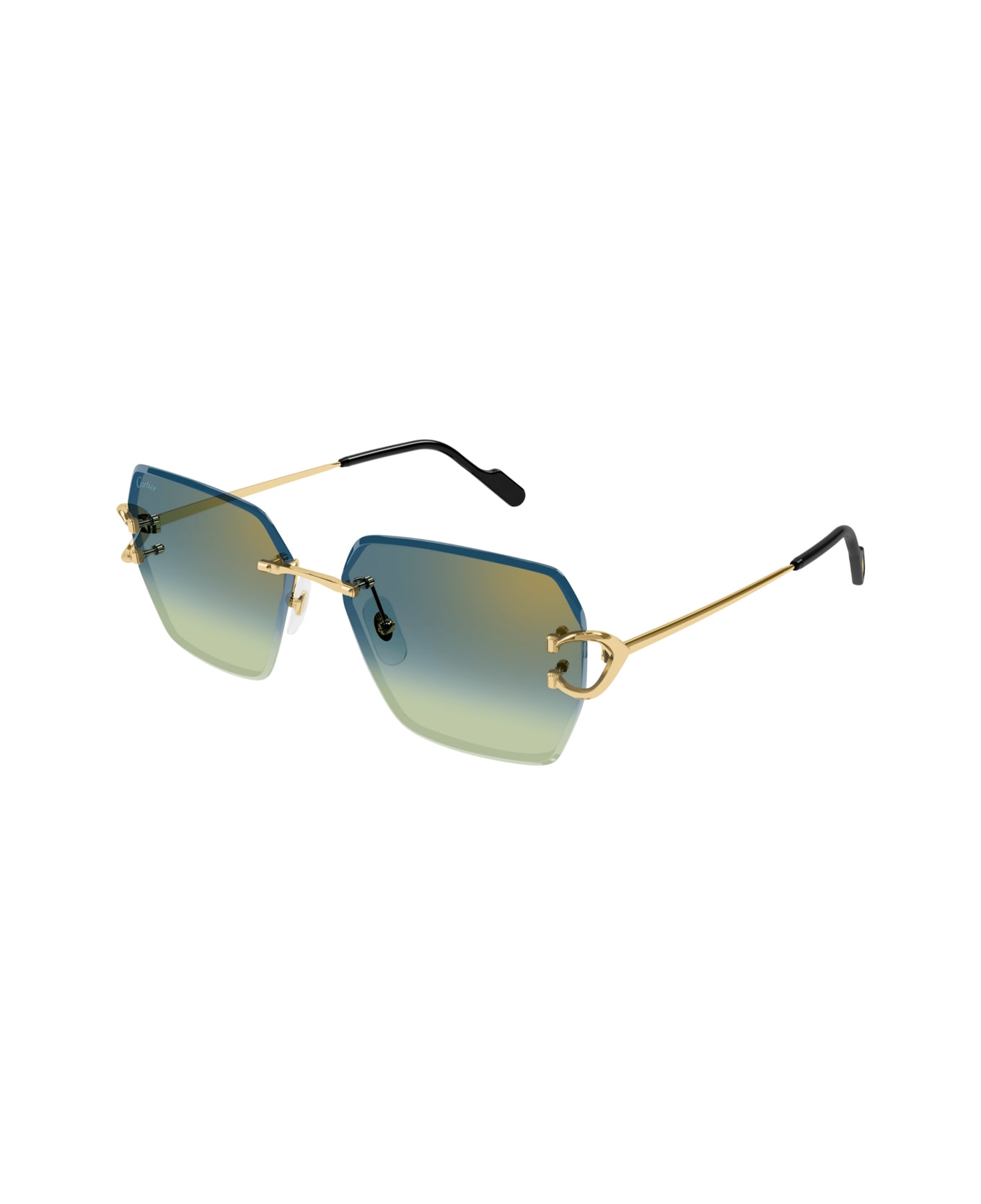 Cartier Eyewear Cartier Ct0466s Décor C Classique 003 Gold Green Sunglasses - Oro