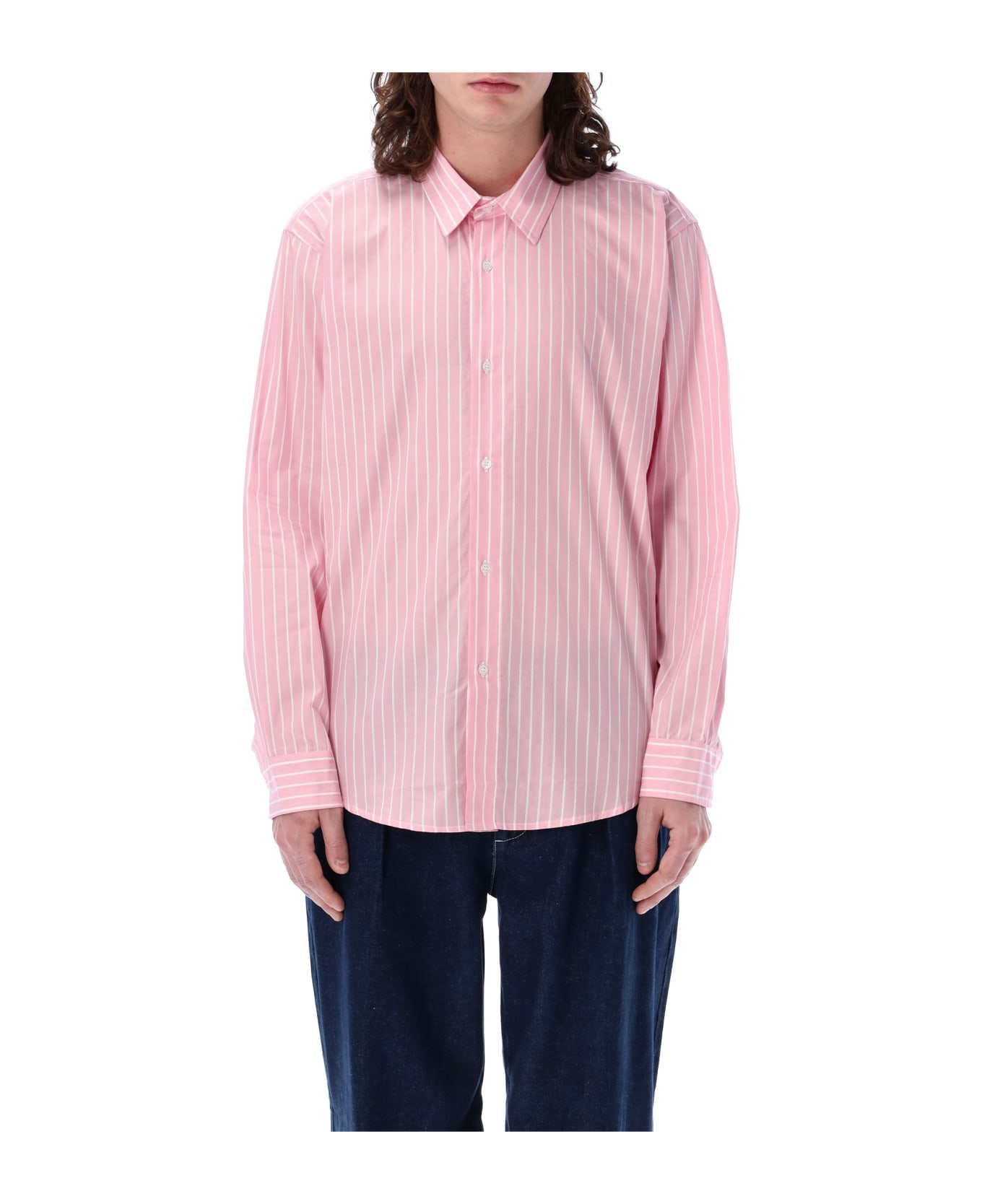Pop Trading Company Pop Striped Shirt - PINK