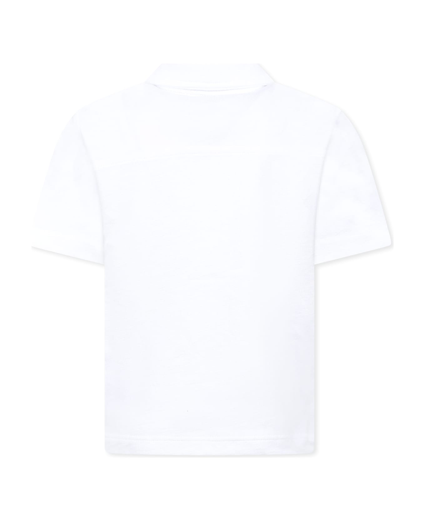 Hugo Boss White Polo Shirt For Boy With Logo - White