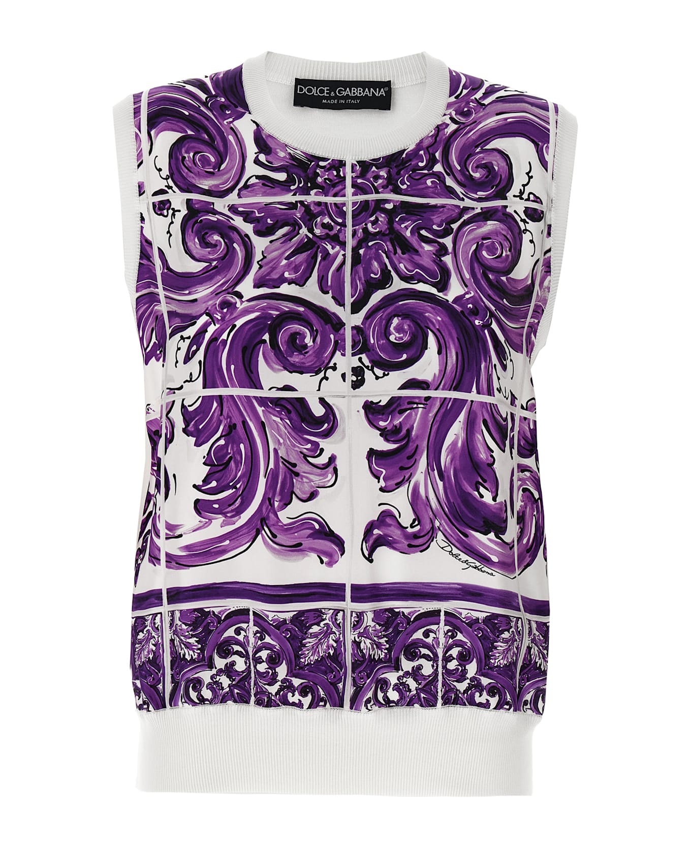 Dolce 
Gabbana 
maiolica
 Printed Vest - MAIOLICA 1L VIOLA